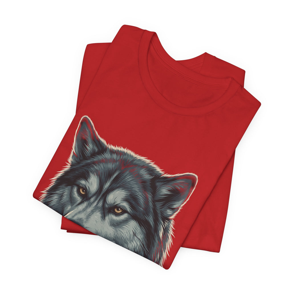 Silently Judging Wolf Graphic Tee – Funny Introvert Aesthetic Unisex Bella Canvas T-Shirt