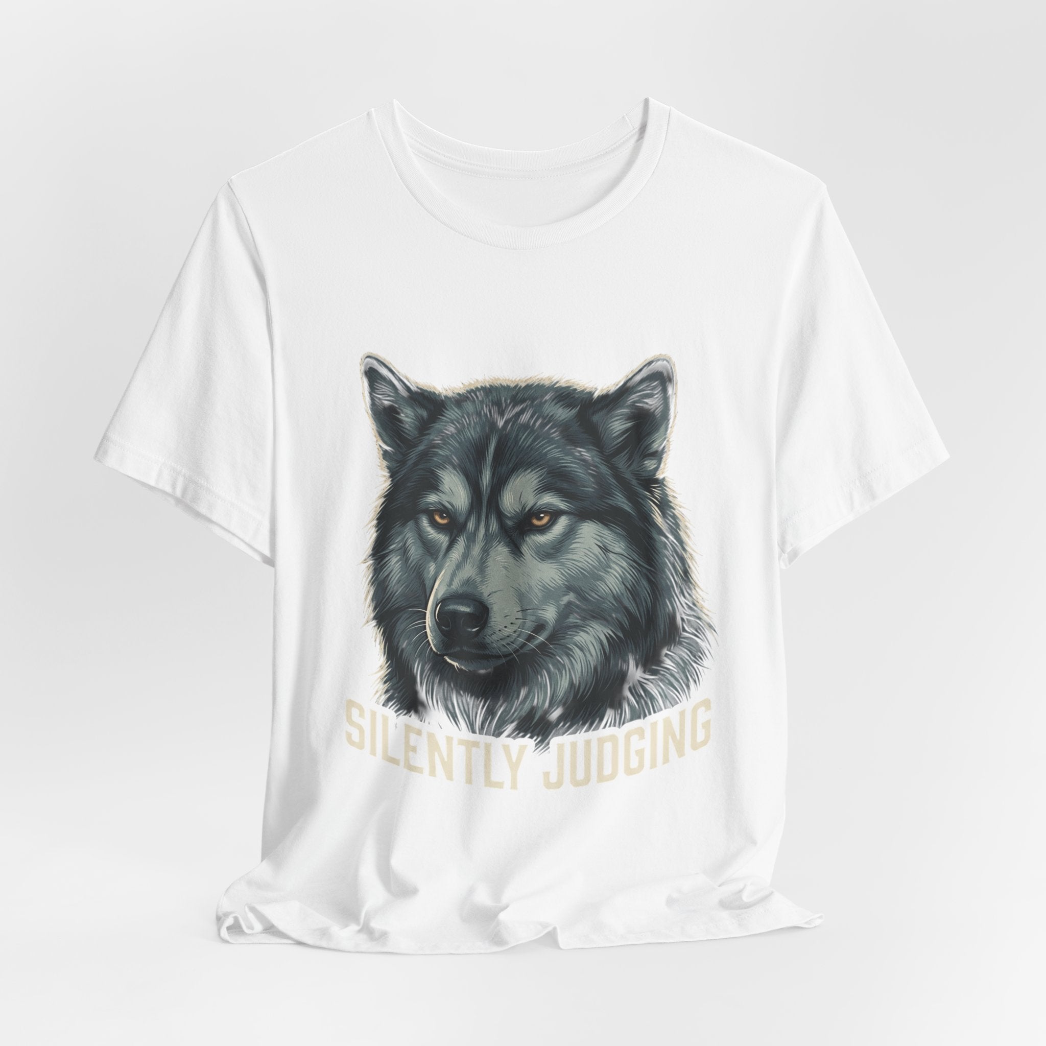Silently Judging Wolf Graphic Tee – Funny Introvert Aesthetic Unisex Bella Canvas T-Shirt