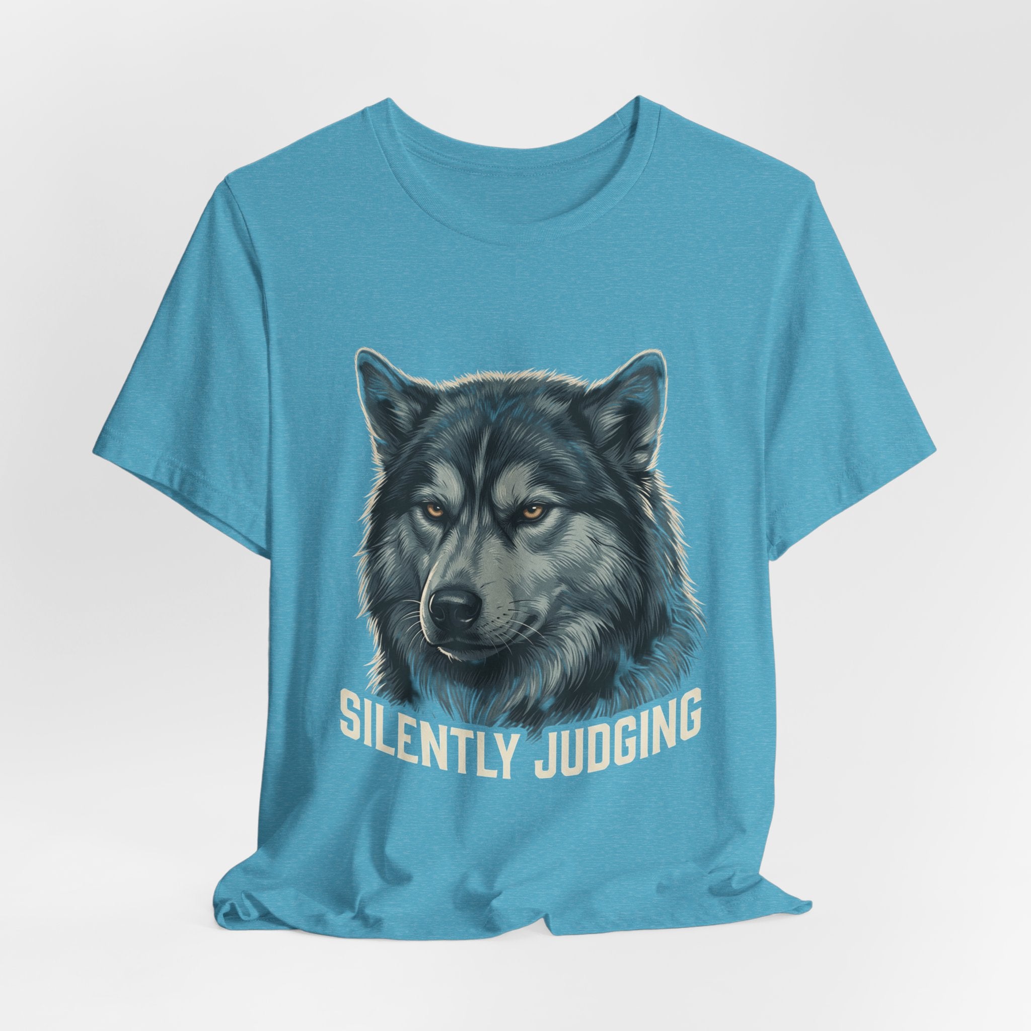 Silently Judging Wolf Graphic Tee – Funny Introvert Aesthetic Unisex Bella Canvas T-Shirt