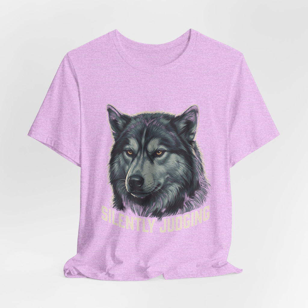 Silently Judging Wolf Graphic Tee – Funny Introvert Aesthetic Unisex Bella Canvas T-Shirt