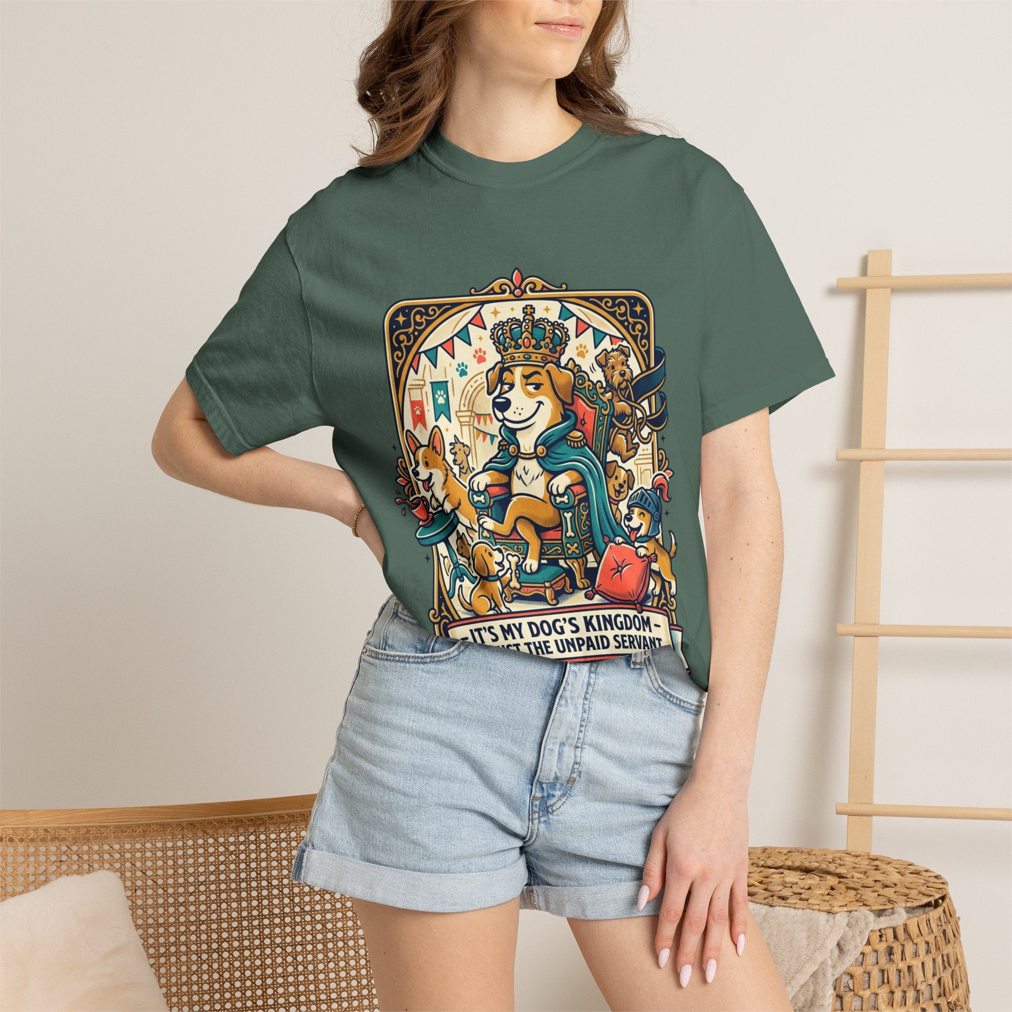 Dog Mom Funny T-Shirt – “It’s My Dog’s Kingdom” Corgi Graphic Tee | Cute Pet Lover Gift | Vintage Style Unisex Shirt
