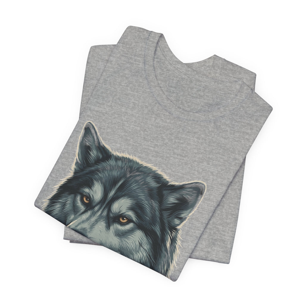 Silently Judging Wolf Graphic Tee – Funny Introvert Aesthetic Unisex Bella Canvas T-Shirt