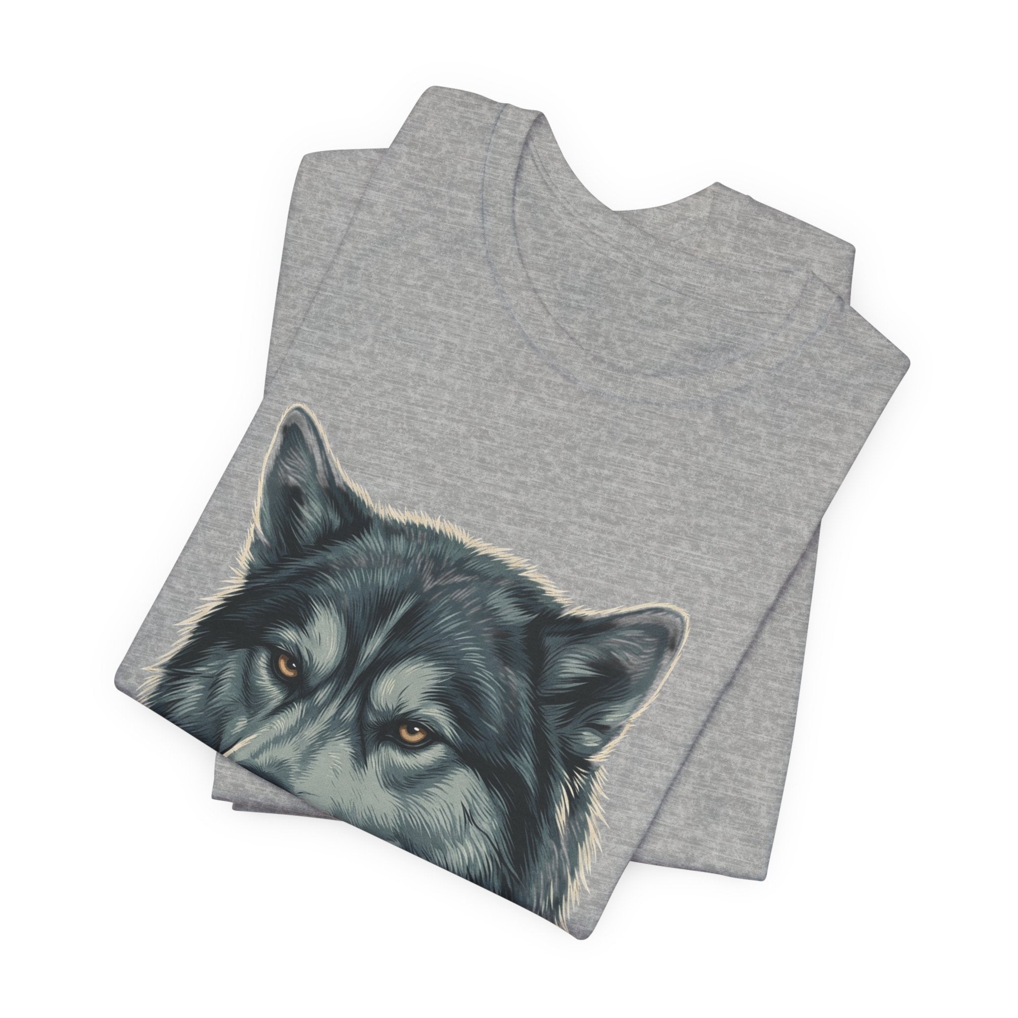 Silently Judging Wolf Graphic Tee – Funny Introvert Aesthetic Unisex Bella Canvas T-Shirt