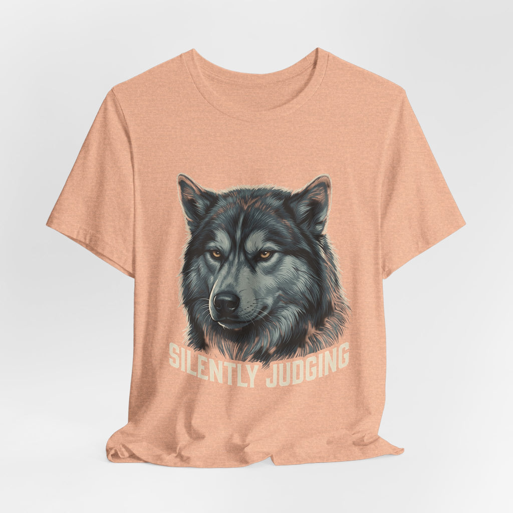 Silently Judging Wolf Graphic Tee – Funny Introvert Aesthetic Unisex Bella Canvas T-Shirt