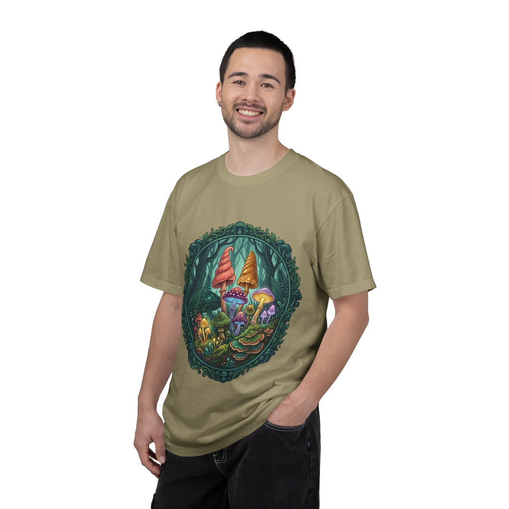 Psychedelic Mushroom in Forest T-shirt | Colorful Psychedelic Fungi Tee