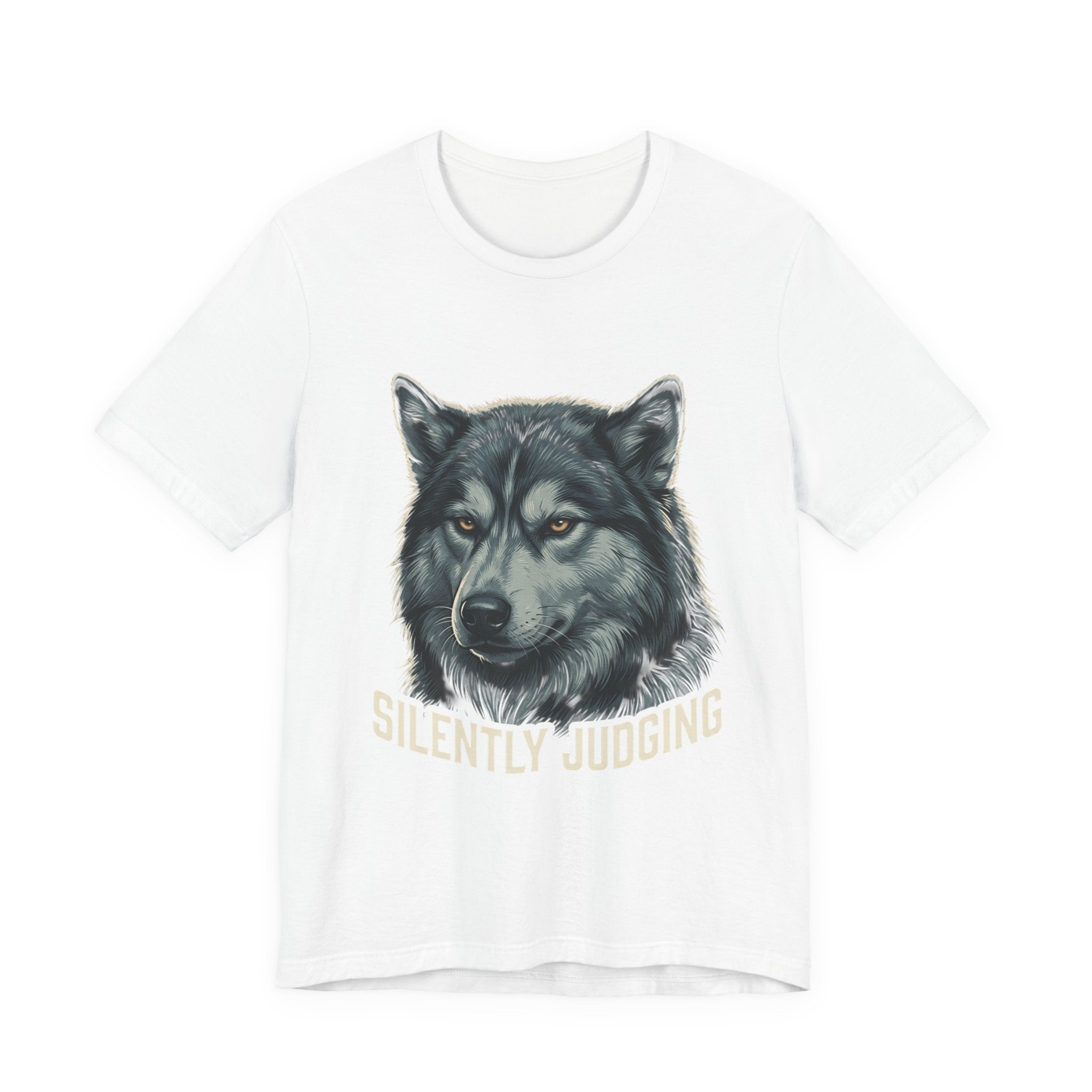 Silently Judging Wolf Graphic Tee – Funny Introvert Aesthetic Unisex Bella Canvas T-Shirt