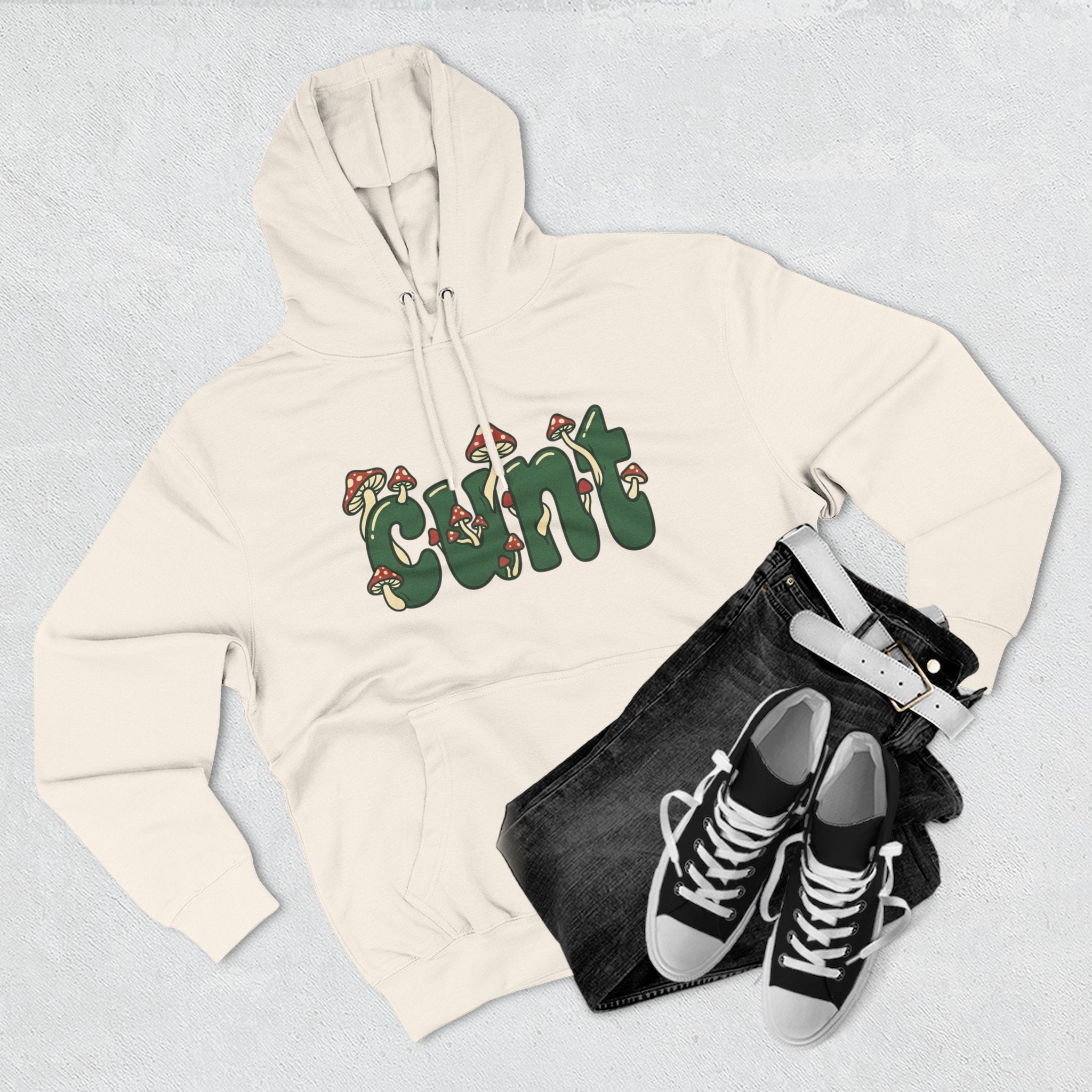 Whimsical Cunt & Mushroom Hoodie