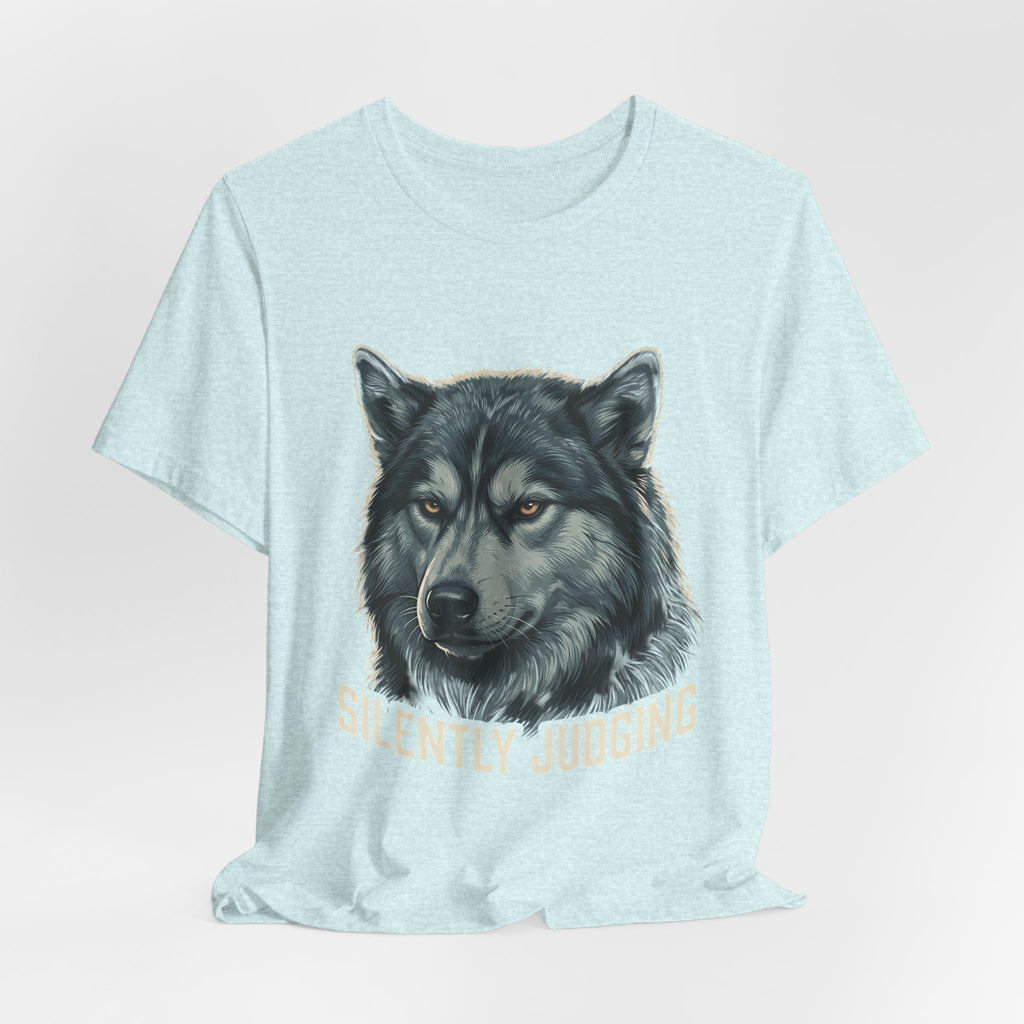 Silently Judging Wolf Graphic Tee – Funny Introvert Aesthetic Unisex Bella Canvas T-Shirt