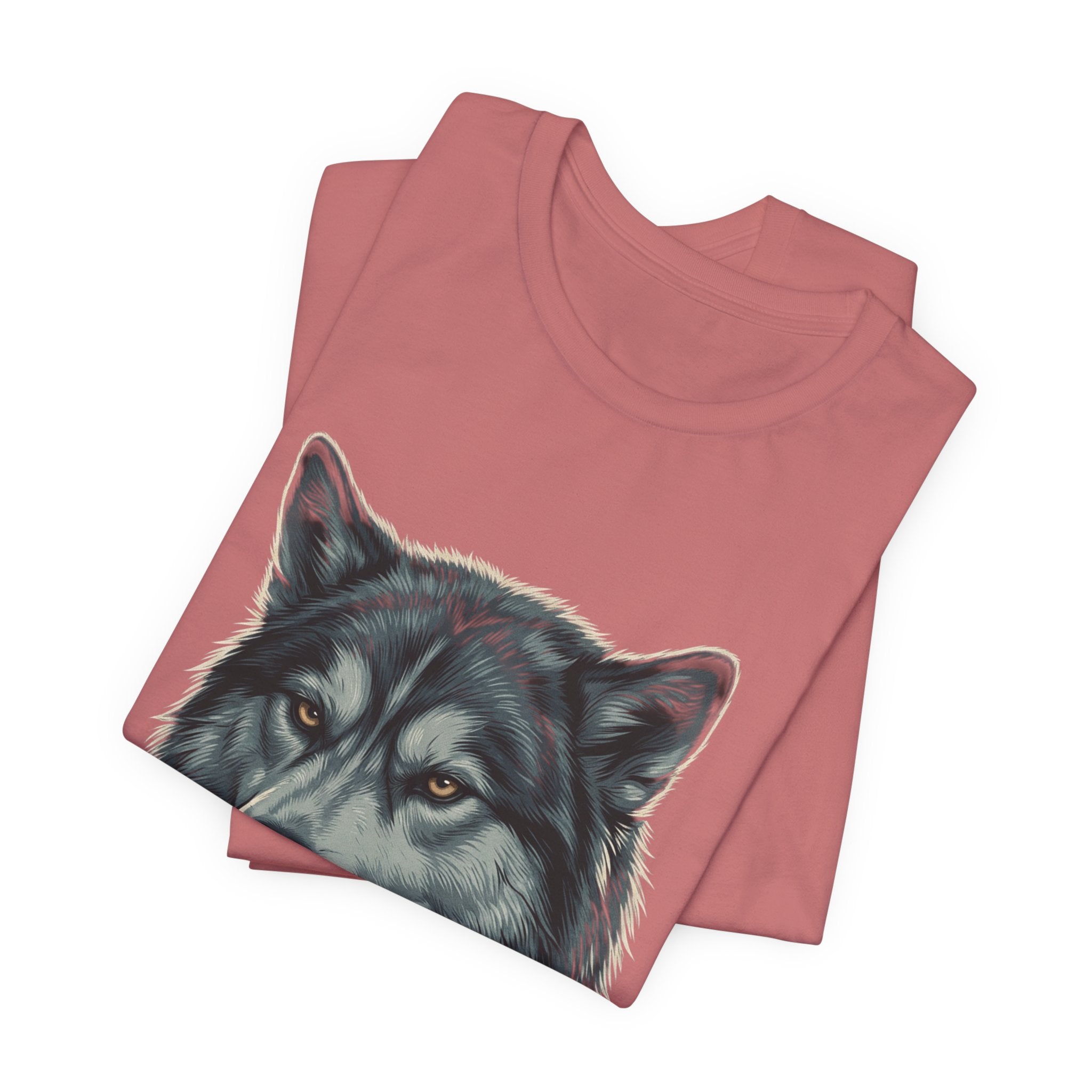 Silently Judging Wolf Graphic Tee – Funny Introvert Aesthetic Unisex Bella Canvas T-Shirt