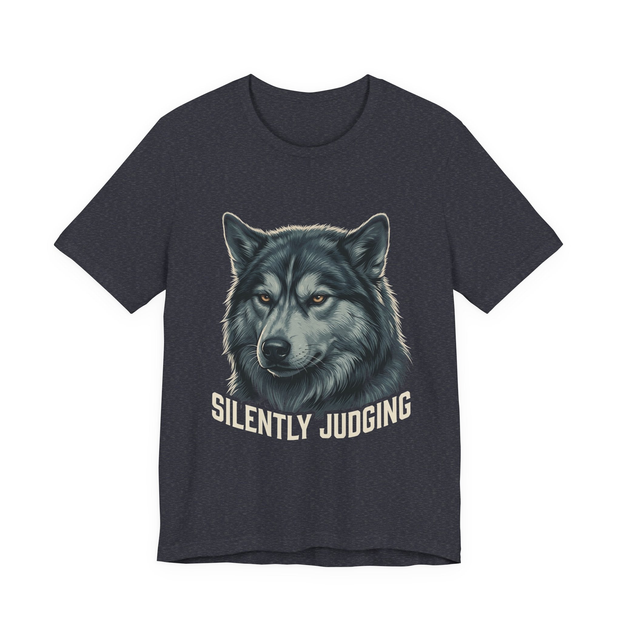 Silently Judging Wolf Graphic Tee – Funny Introvert Aesthetic Unisex Bella Canvas T-Shirt
