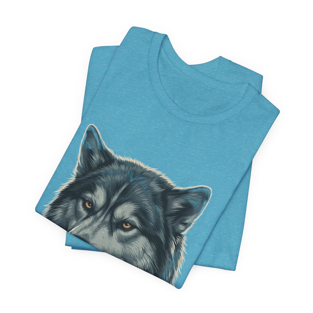 Silently Judging Wolf Graphic Tee – Funny Introvert Aesthetic Unisex Bella Canvas T-Shirt