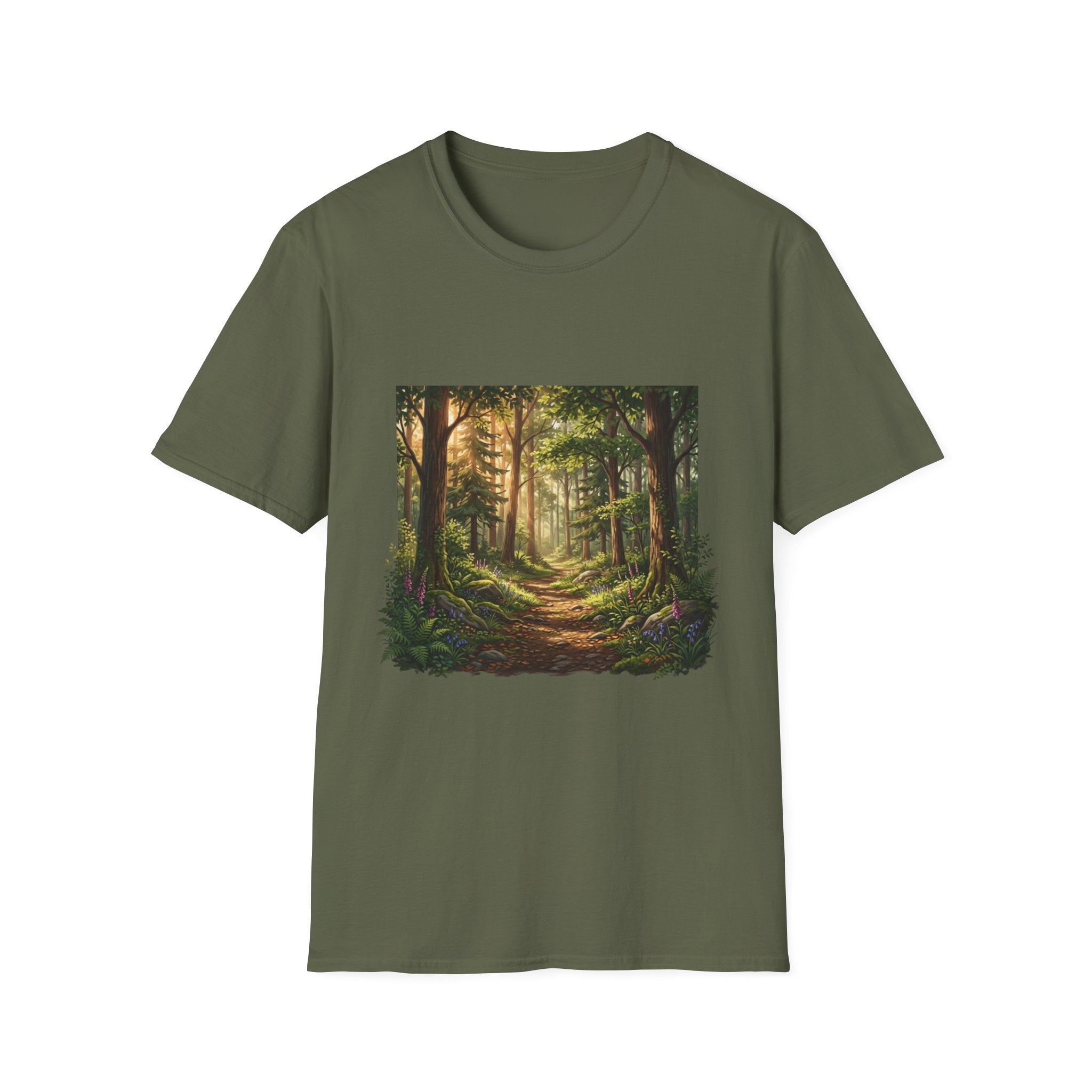 Enchanted Forest Path Graphic T-Shirt – Cottagecore Nature Tee for Hikers & Woodland Lovers