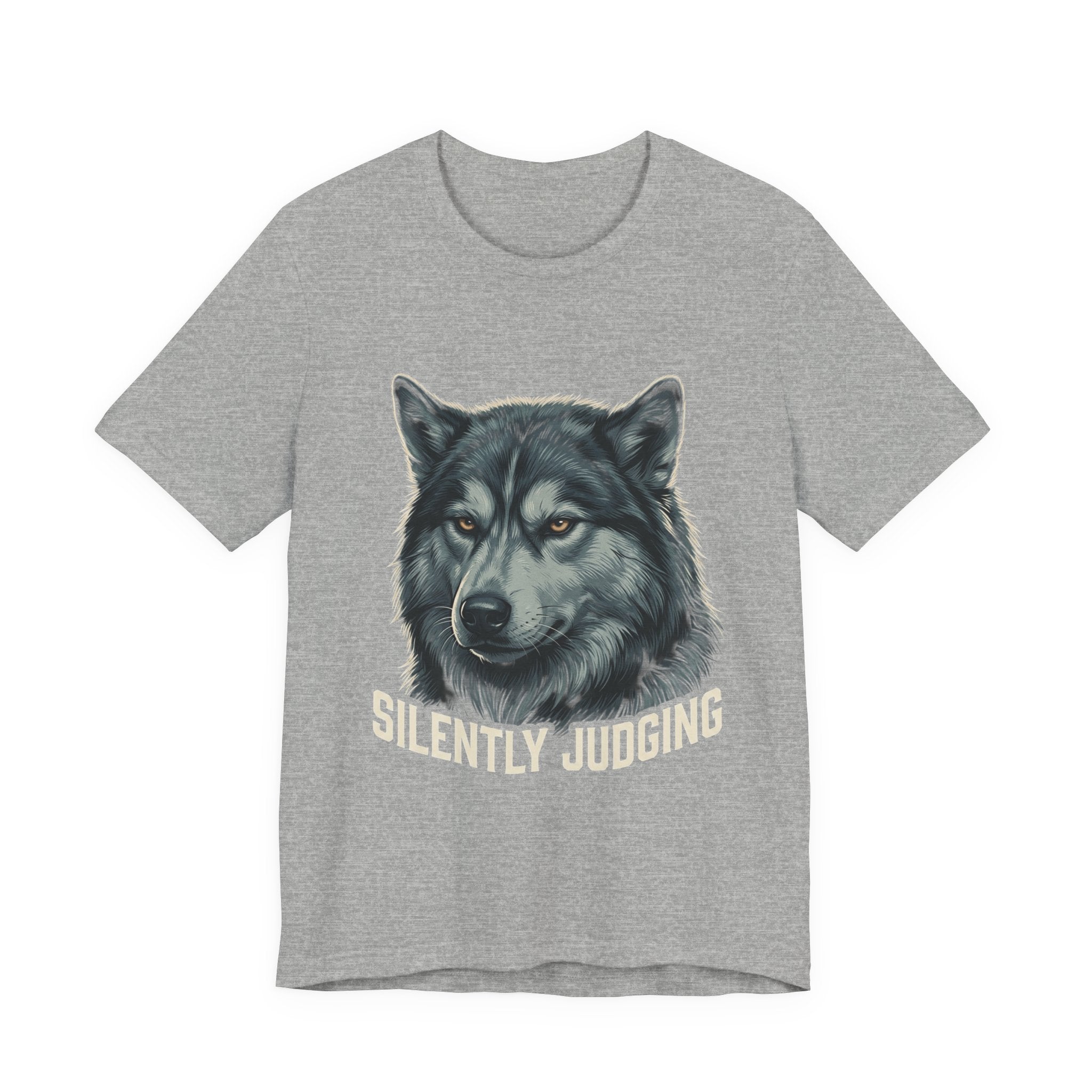 Silently Judging Wolf Graphic Tee – Funny Introvert Aesthetic Unisex Bella Canvas T-Shirt