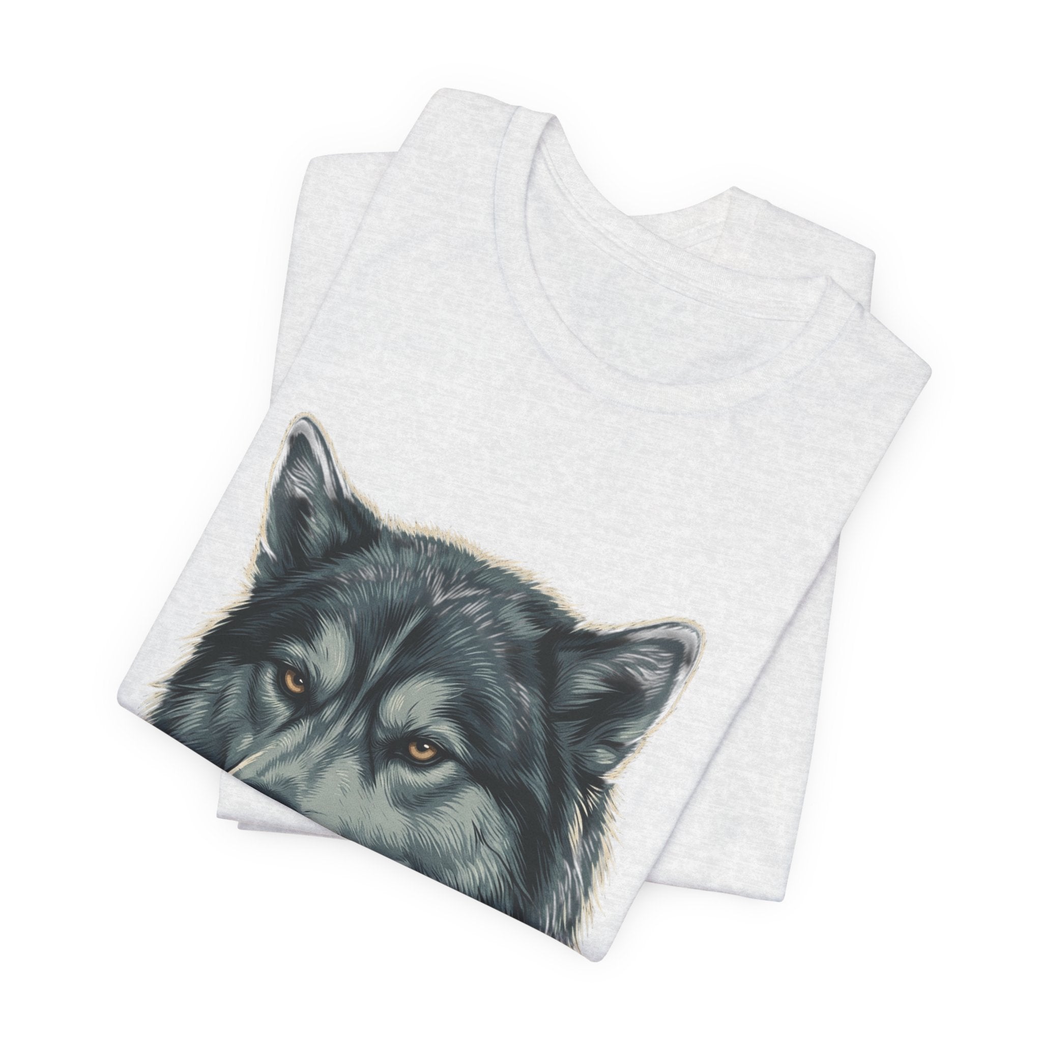 Silently Judging Wolf Graphic Tee – Funny Introvert Aesthetic Unisex Bella Canvas T-Shirt