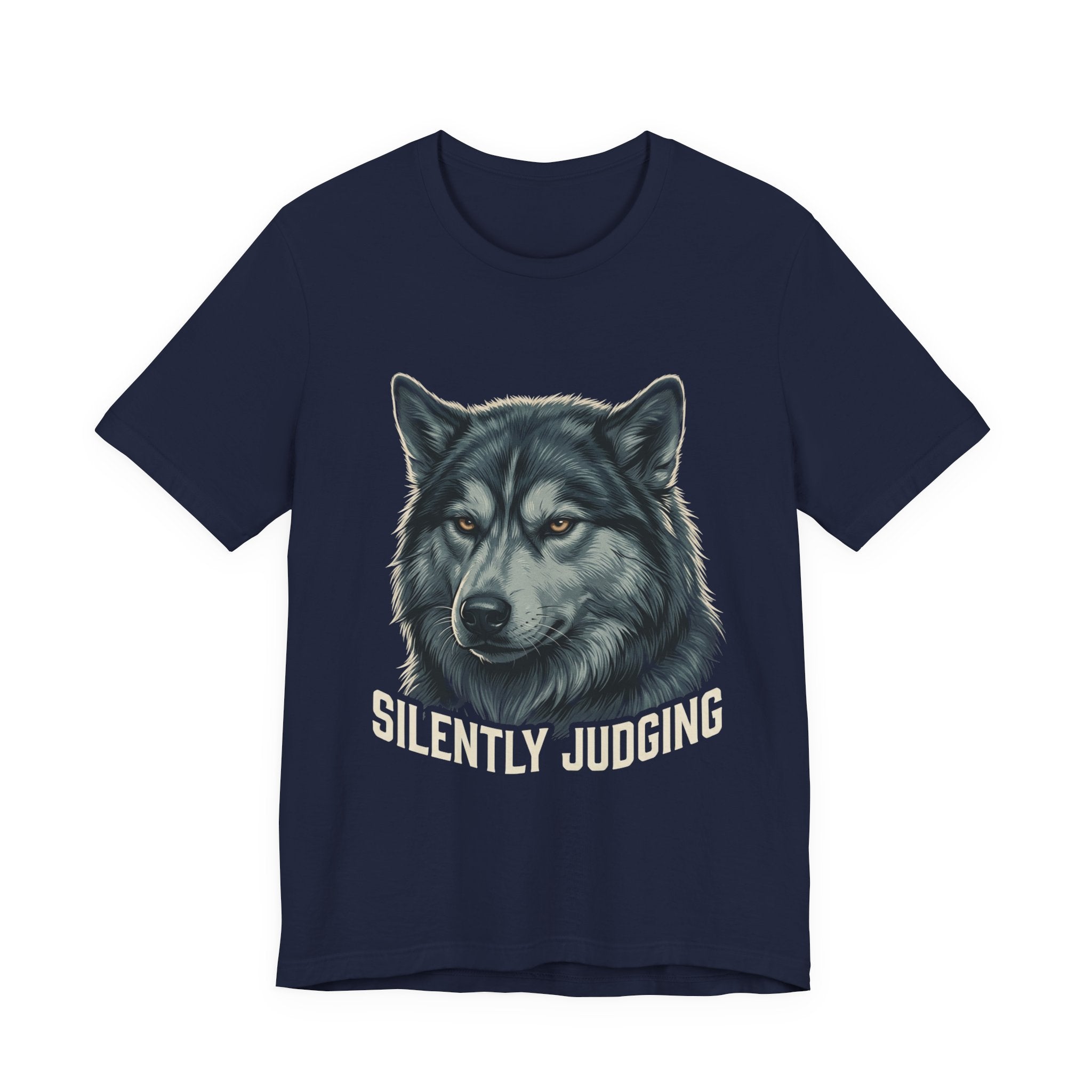 Silently Judging Wolf Graphic Tee – Funny Introvert Aesthetic Unisex Bella Canvas T-Shirt