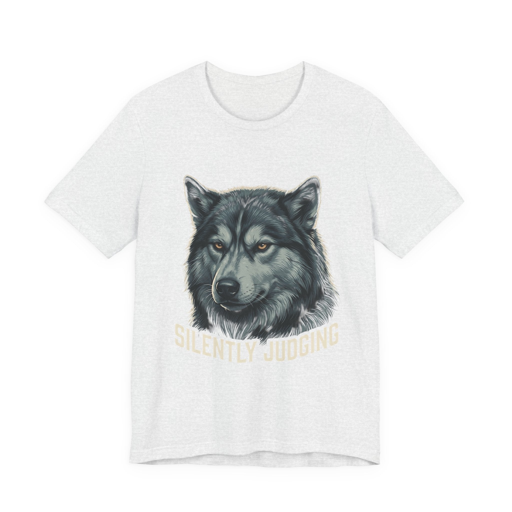 Silently Judging Wolf Graphic Tee – Funny Introvert Aesthetic Unisex Bella Canvas T-Shirt