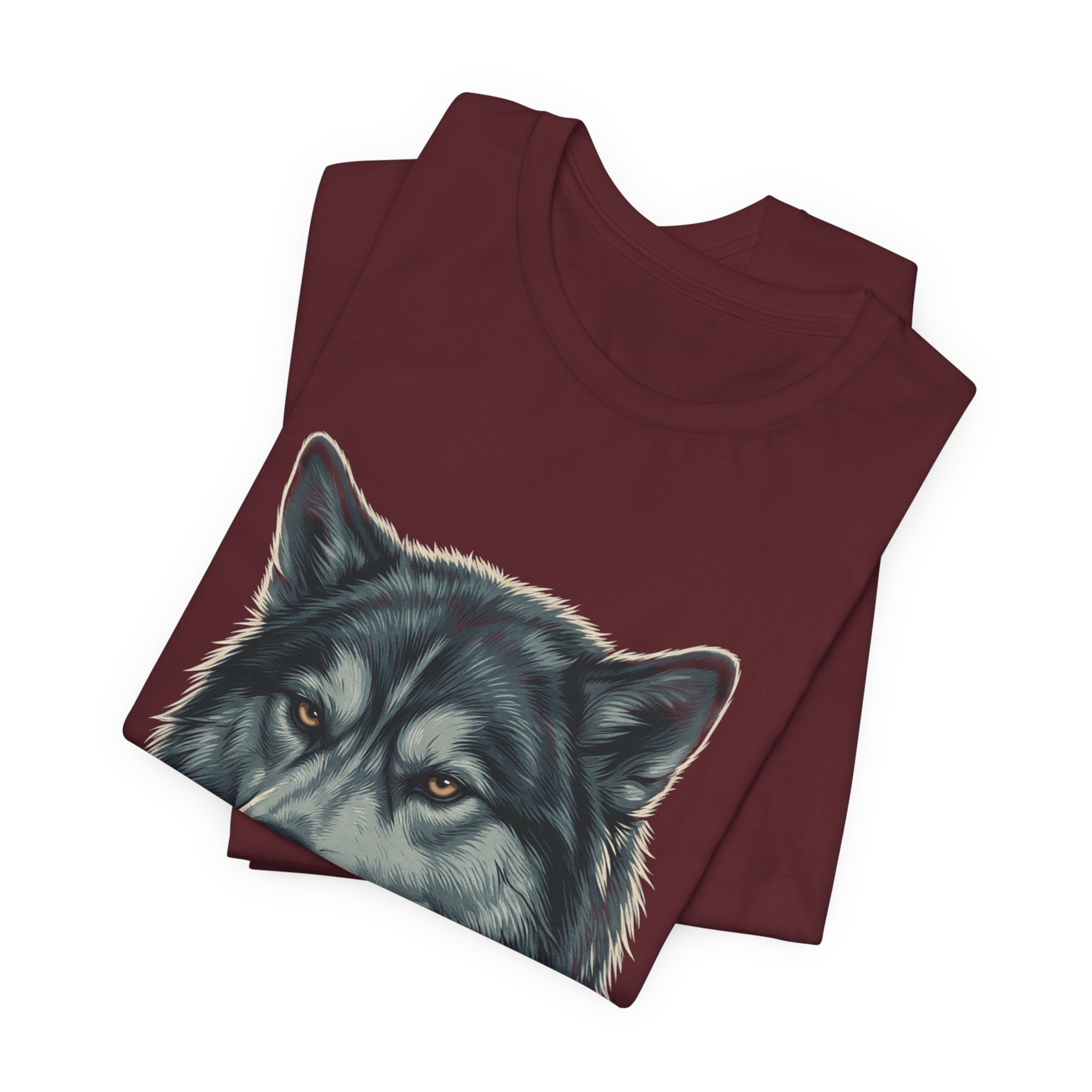 Silently Judging Wolf Graphic Tee – Funny Introvert Aesthetic Unisex Bella Canvas T-Shirt
