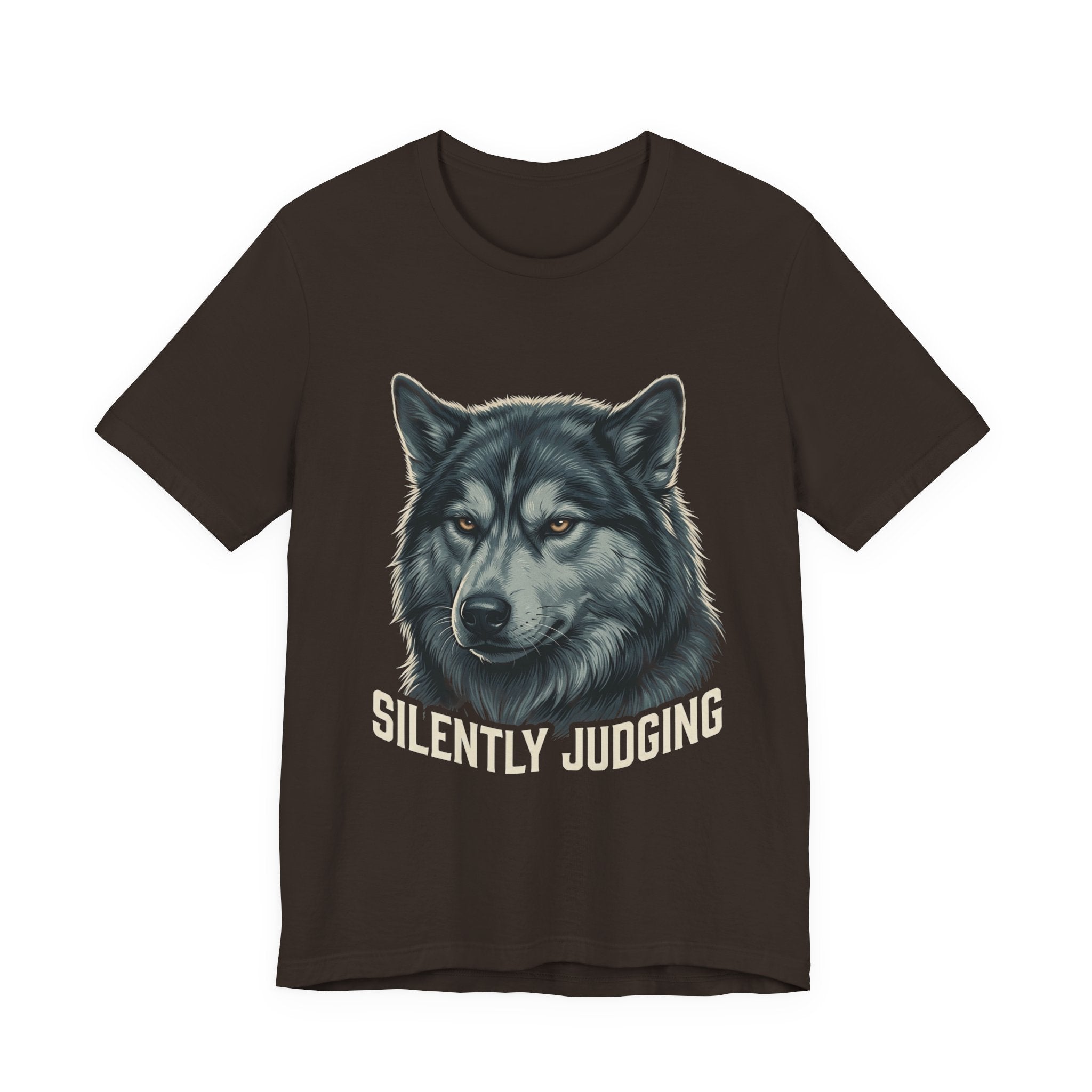 Silently Judging Wolf Graphic Tee – Funny Introvert Aesthetic Unisex Bella Canvas T-Shirt
