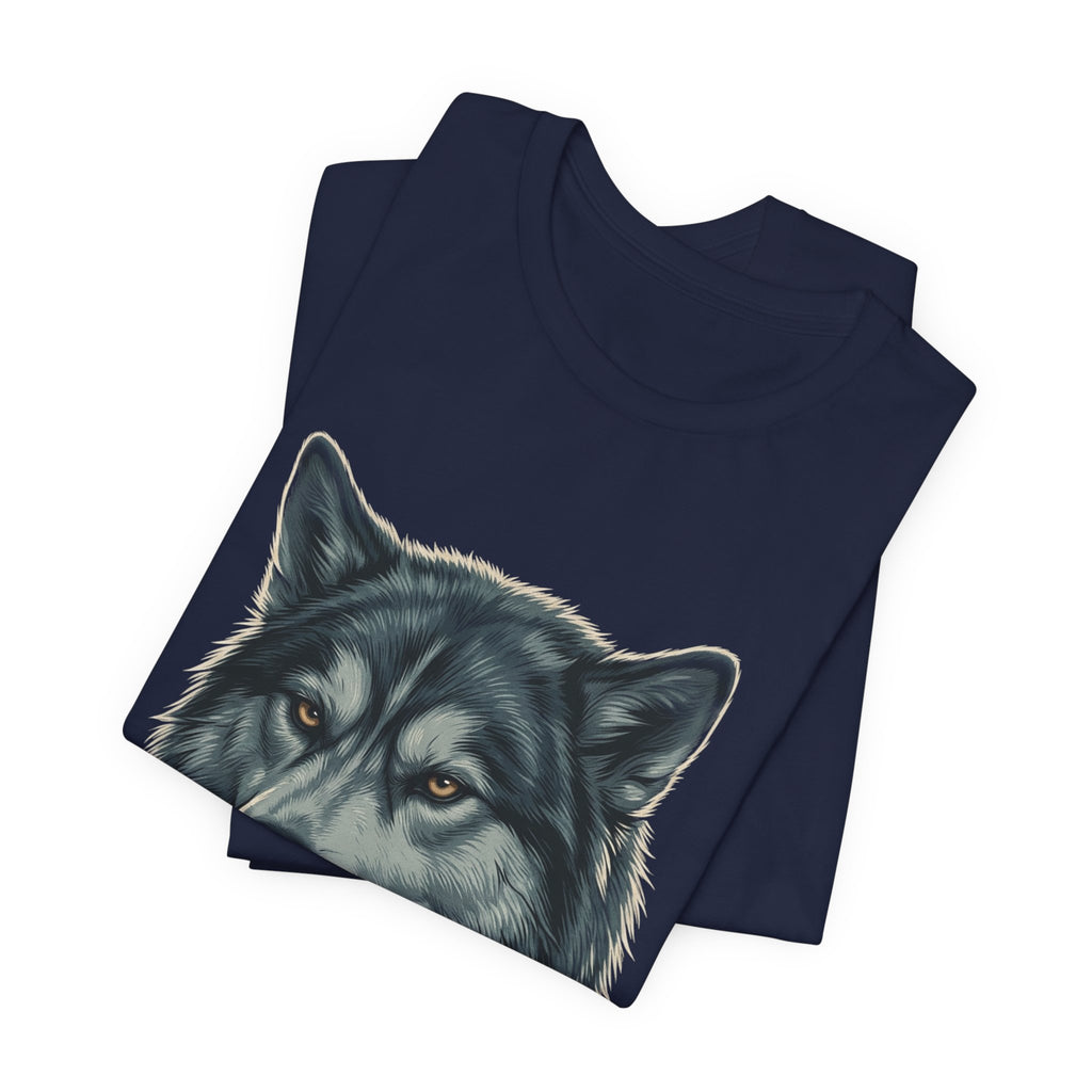Silently Judging Wolf Graphic Tee – Funny Introvert Aesthetic Unisex Bella Canvas T-Shirt