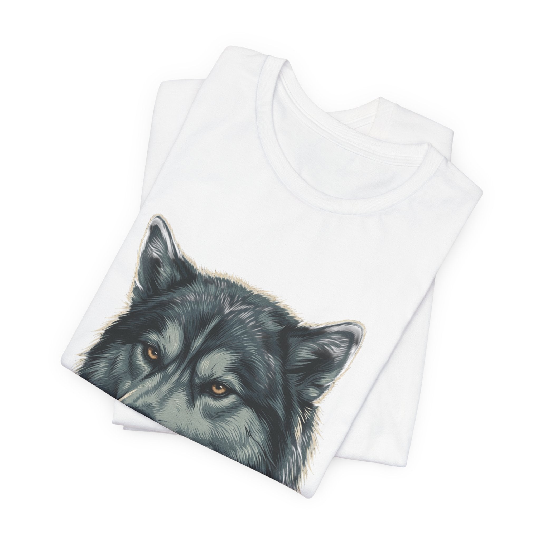 Silently Judging Wolf Graphic Tee – Funny Introvert Aesthetic Unisex Bella Canvas T-Shirt