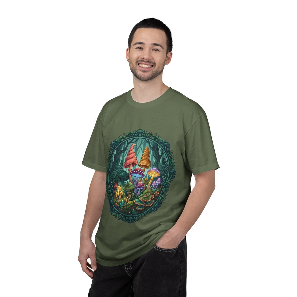 Psychedelic Mushroom in Forest T-shirt | Colorful Psychedelic Fungi Tee