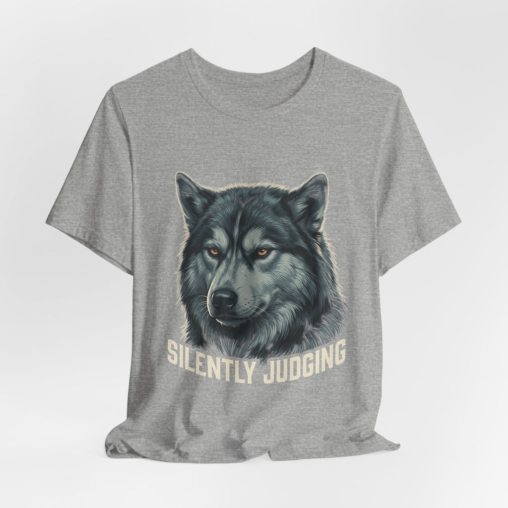 Silently Judging Wolf Graphic Tee – Funny Introvert Aesthetic Unisex Bella Canvas T-Shirt