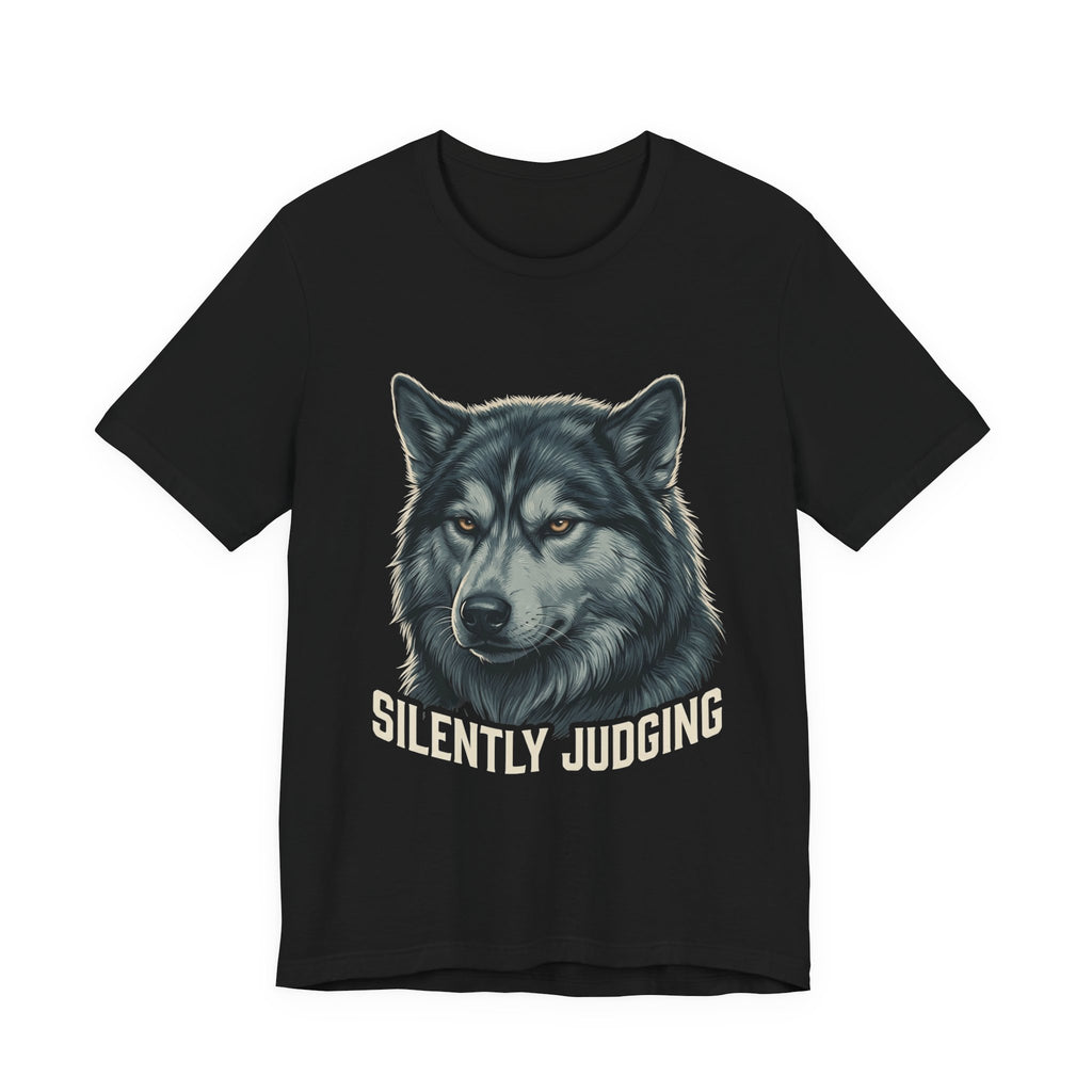 Silently Judging Wolf Graphic Tee – Funny Introvert Aesthetic Unisex Bella Canvas T-Shirt