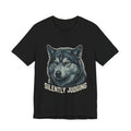 Silently Judging Wolf Graphic Tee – Funny Introvert Aesthetic Unisex Bella Canvas T-Shirt