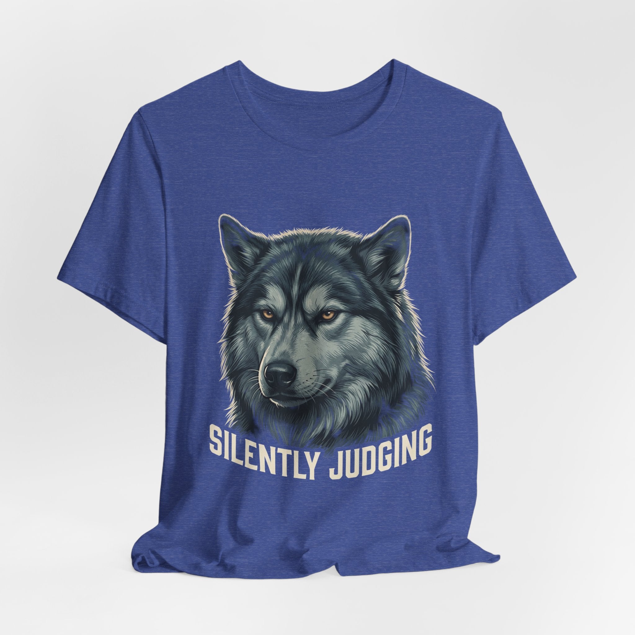 Silently Judging Wolf Graphic Tee – Funny Introvert Aesthetic Unisex Bella Canvas T-Shirt