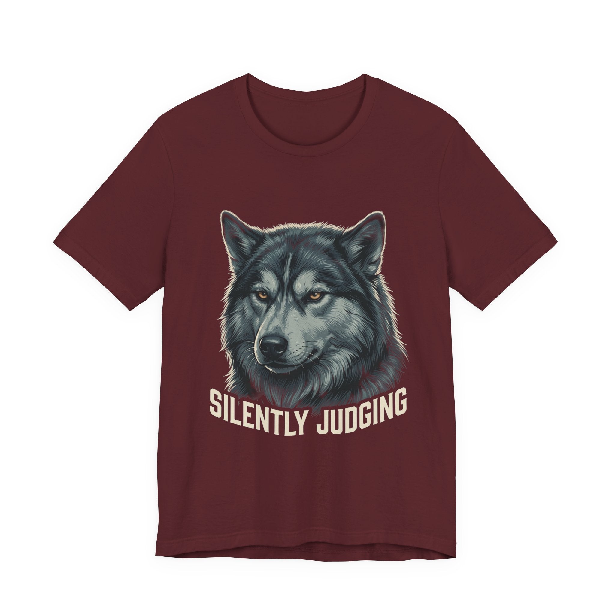 Silently Judging Wolf Graphic Tee – Funny Introvert Aesthetic Unisex Bella Canvas T-Shirt