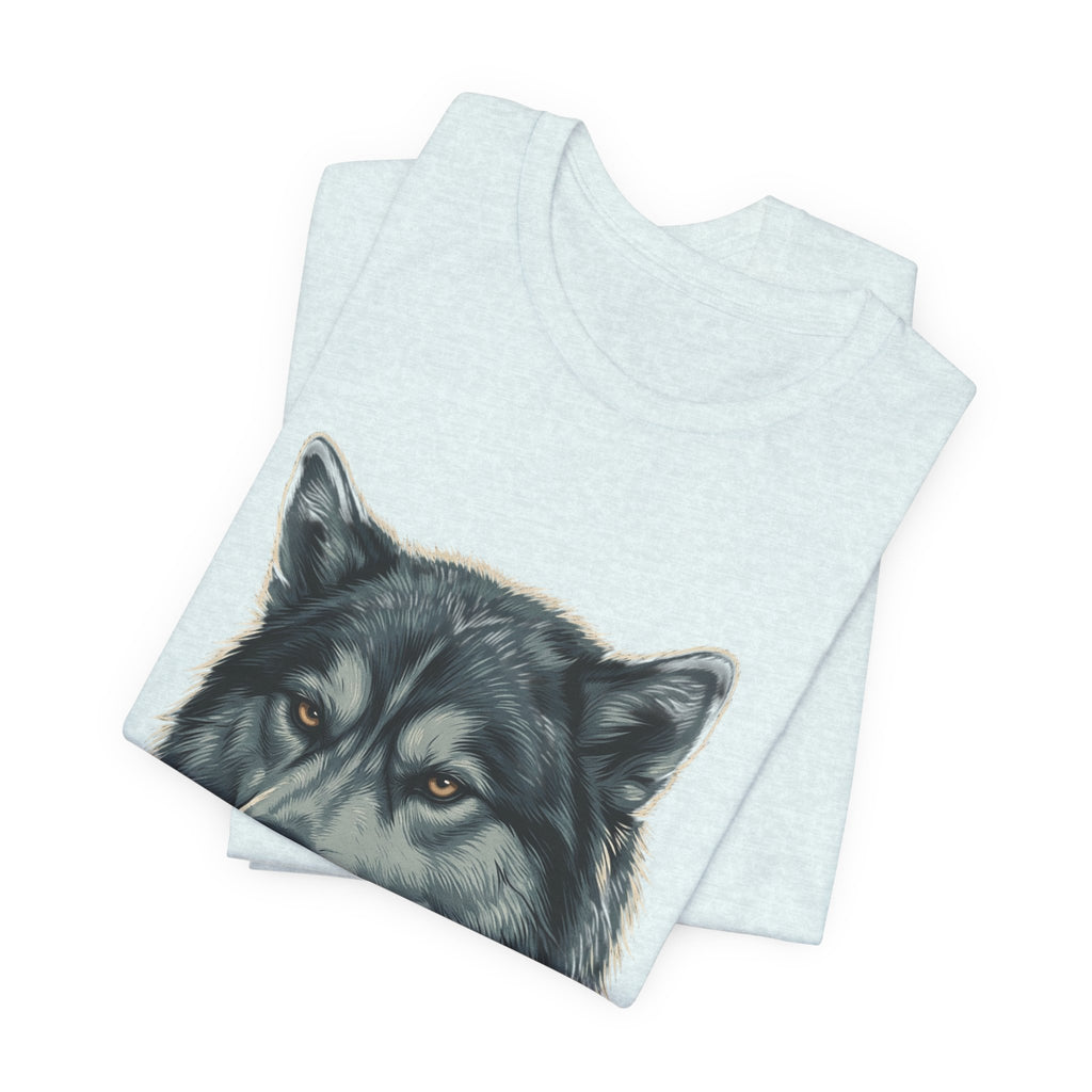 Silently Judging Wolf Graphic Tee – Funny Introvert Aesthetic Unisex Bella Canvas T-Shirt
