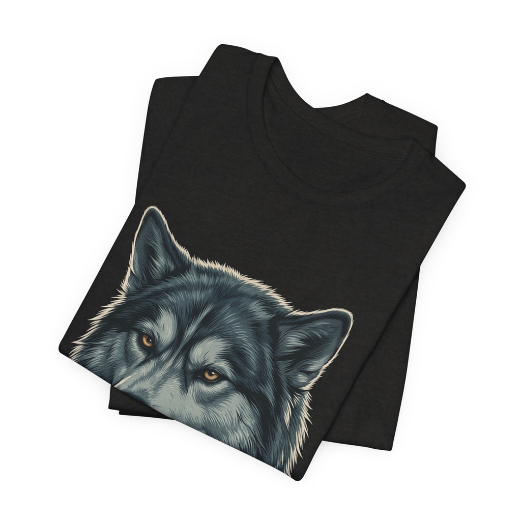 Silently Judging Wolf Graphic Tee – Funny Introvert Aesthetic Unisex Bella Canvas T-Shirt