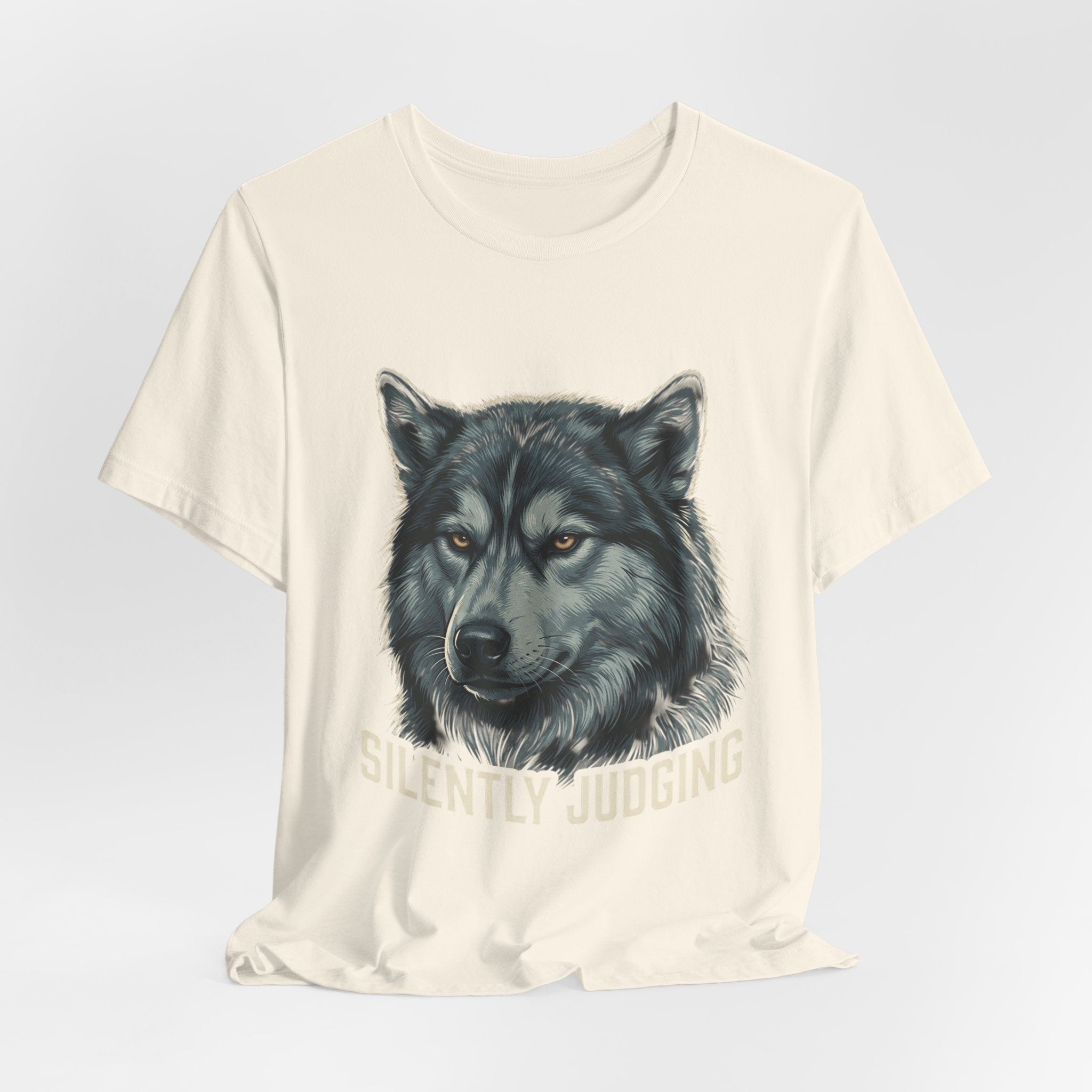 Silently Judging Wolf Graphic Tee – Funny Introvert Aesthetic Unisex Bella Canvas T-Shirt