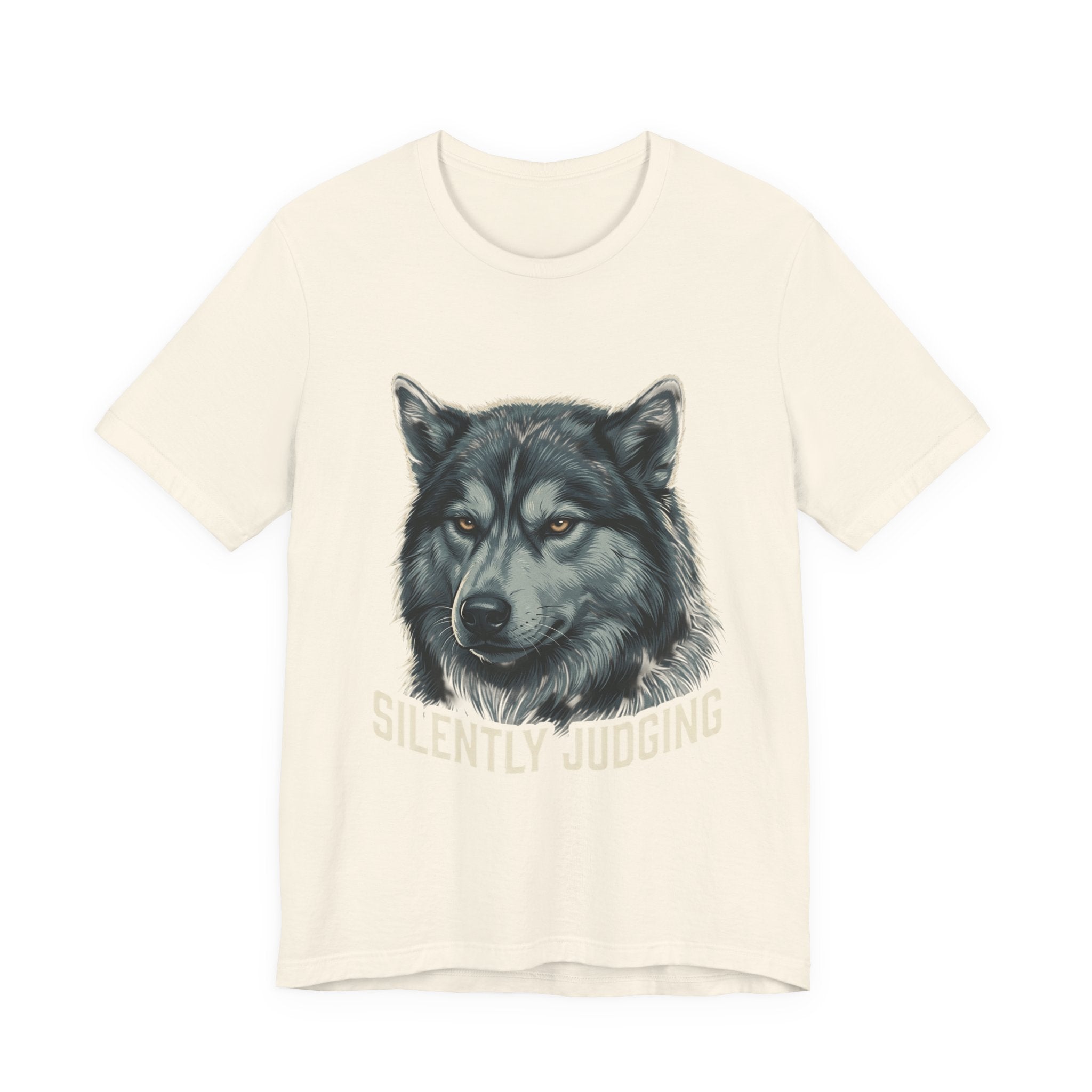 Silently Judging Wolf Graphic Tee – Funny Introvert Aesthetic Unisex Bella Canvas T-Shirt