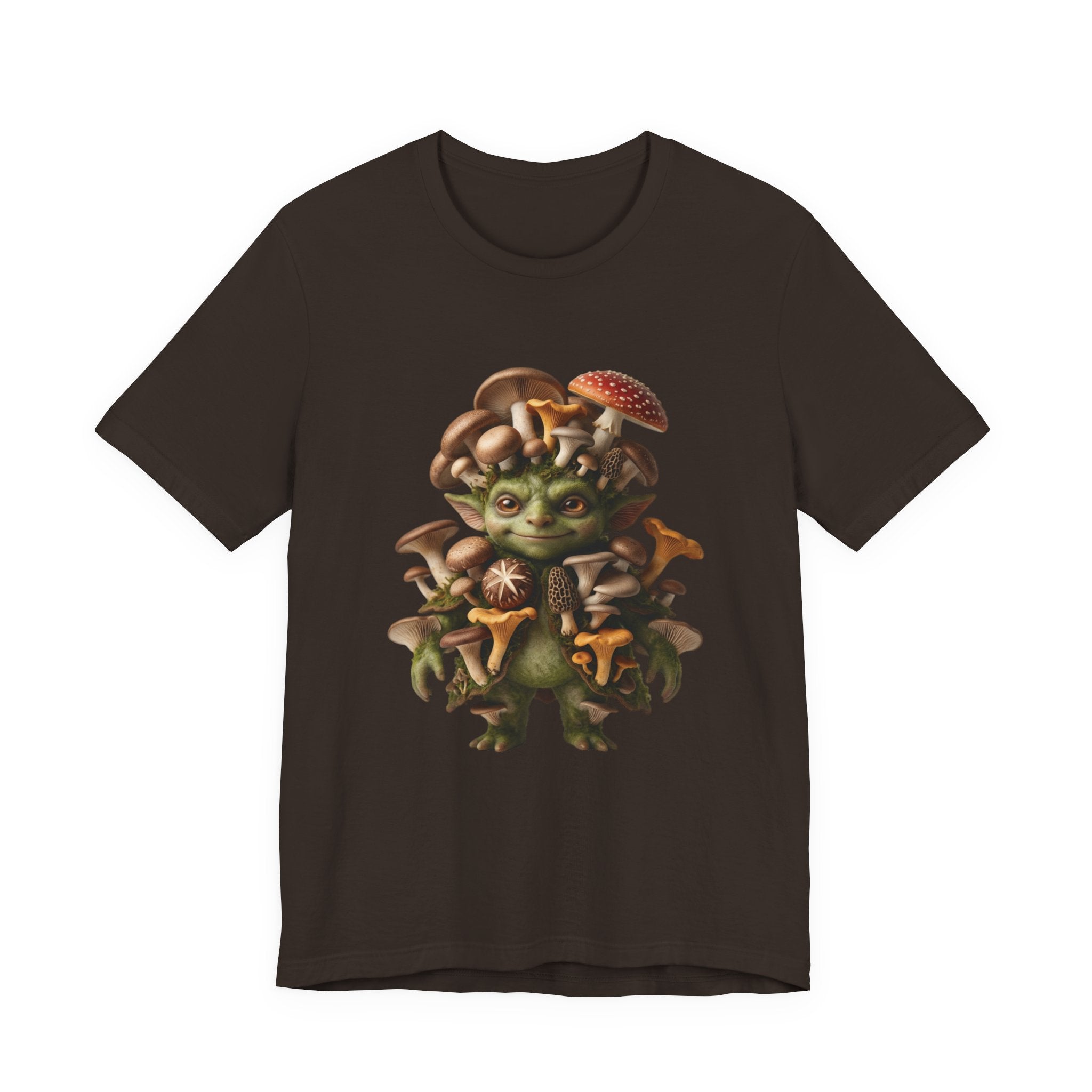 Whimsical Mushroom Goblin T-Shirt – Cottagecore Fantasy Forest Creature Graphic Tee