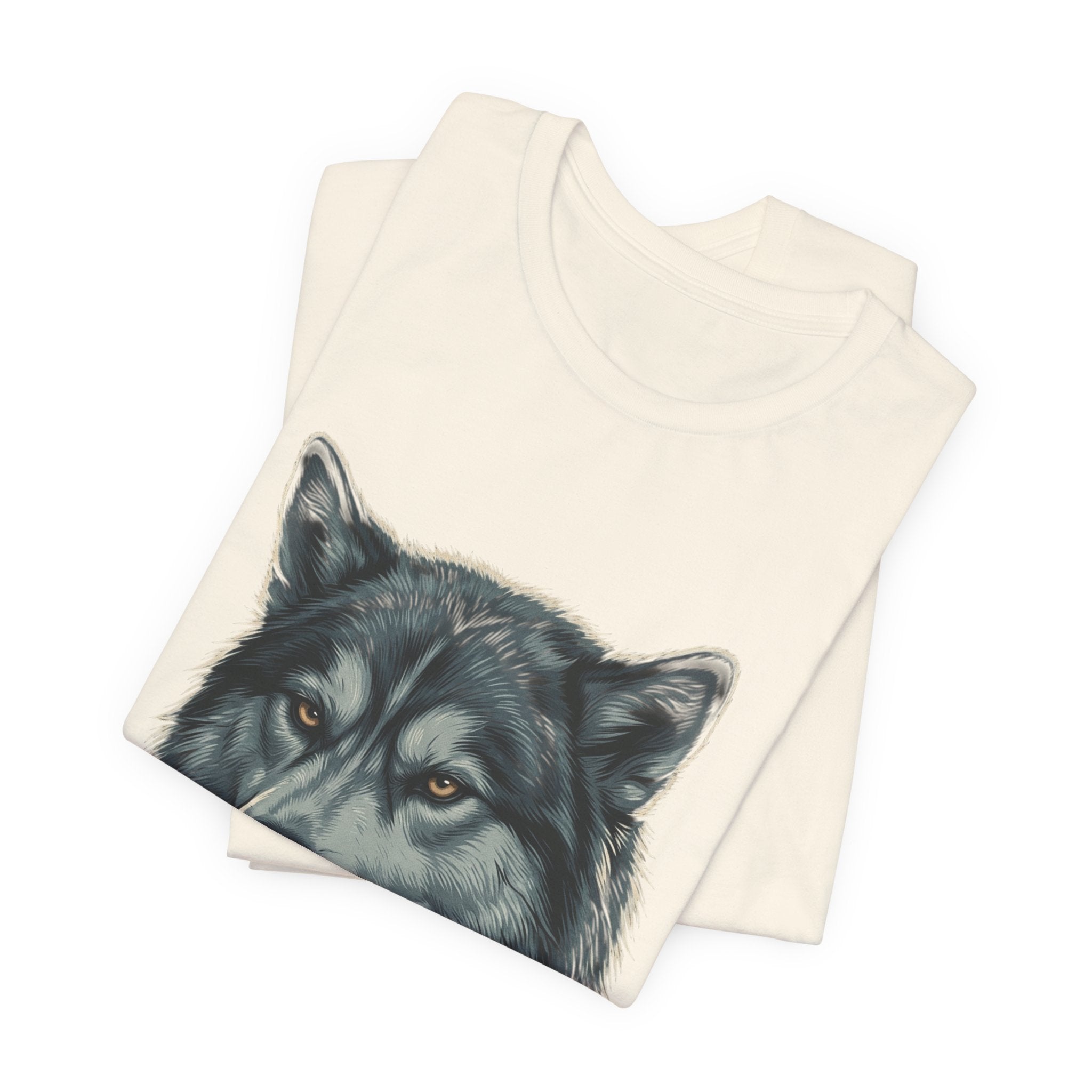 Silently Judging Wolf Graphic Tee – Funny Introvert Aesthetic Unisex Bella Canvas T-Shirt