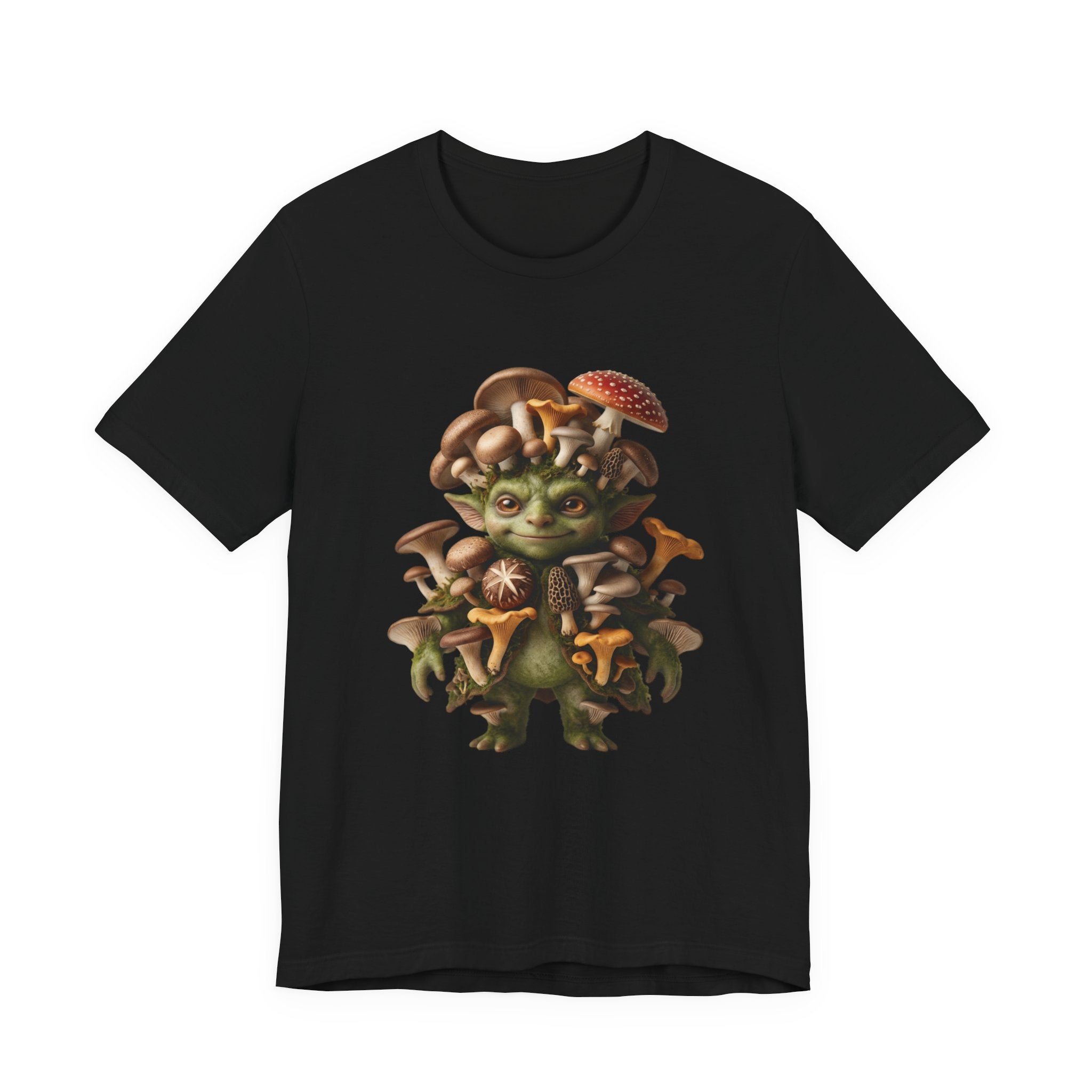 Whimsical Mushroom Goblin T-Shirt – Cottagecore Fantasy Forest Creature Graphic Tee