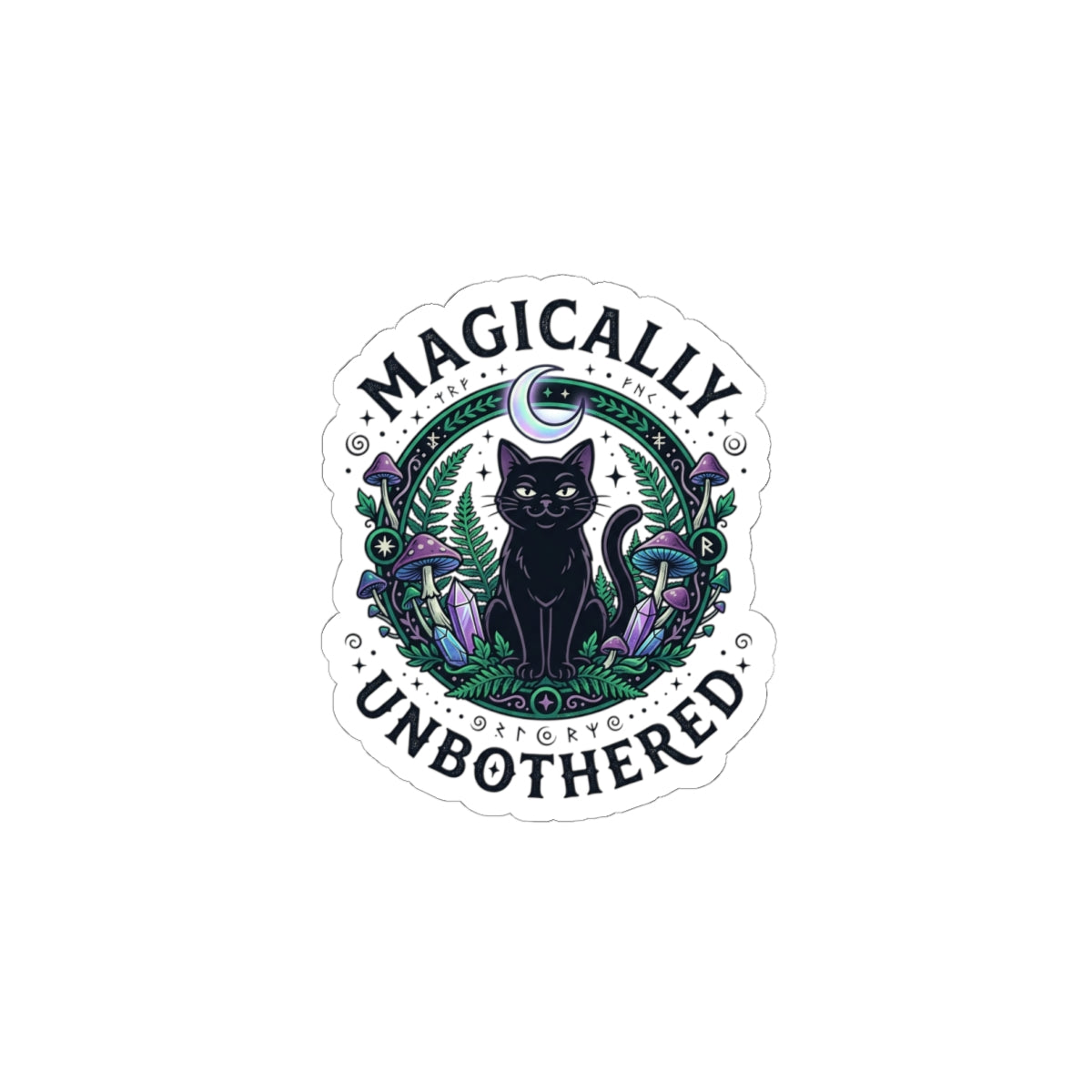 Magically Unbothered Cat Kiss-Cut Stickers | witchy, goblincore