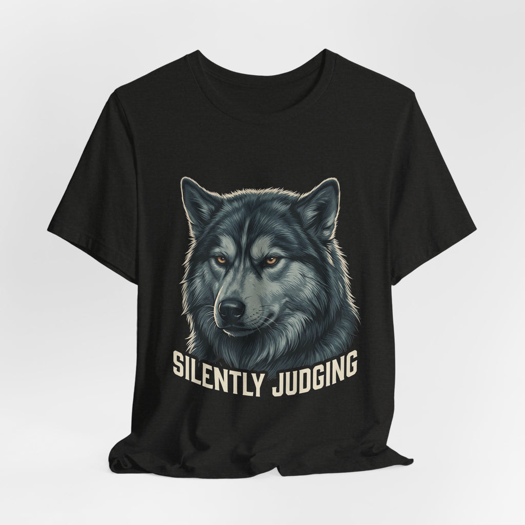 Silently Judging Wolf Graphic Tee – Funny Introvert Aesthetic Unisex Bella Canvas T-Shirt