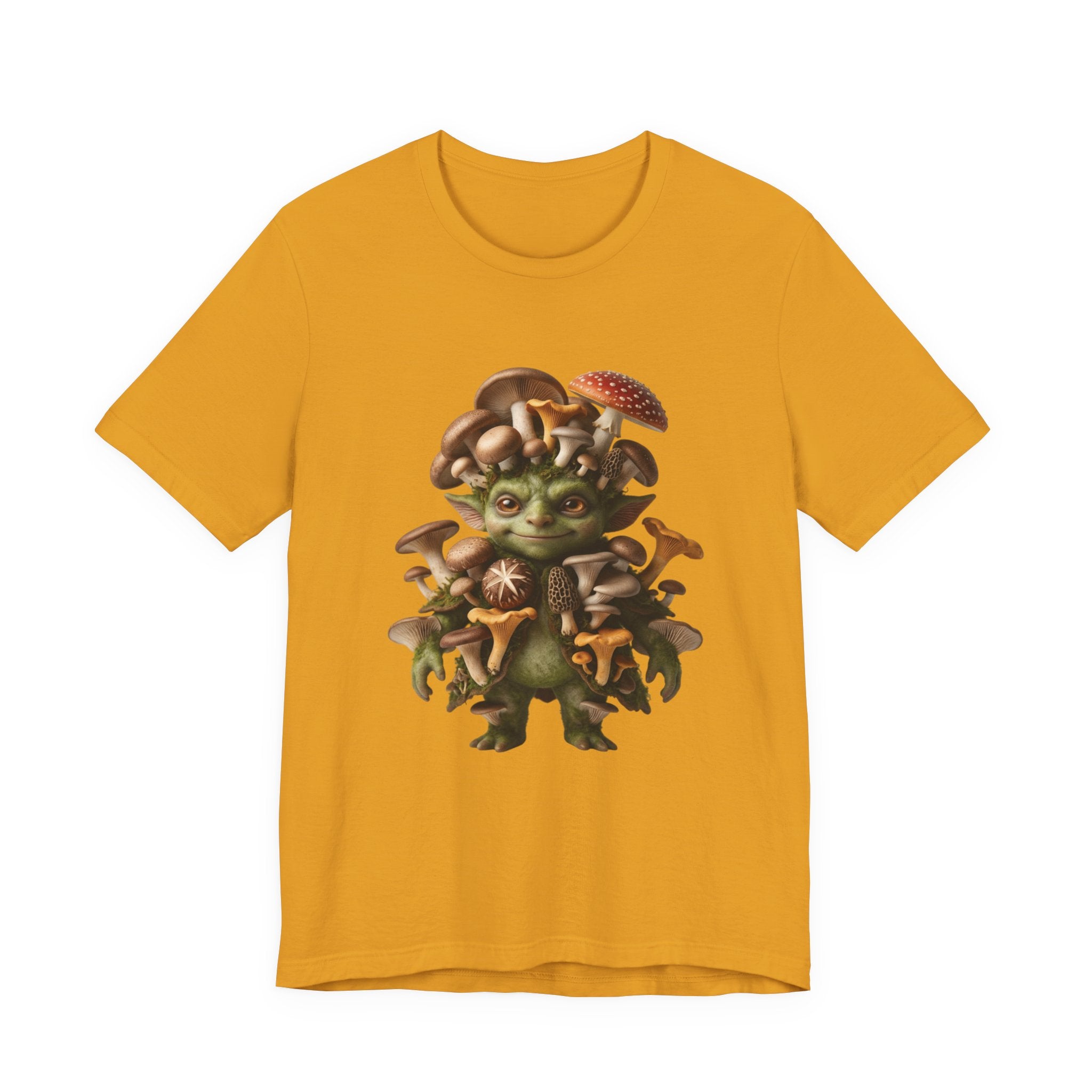 Whimsical Mushroom Goblin T-Shirt – Cottagecore Fantasy Forest Creature Graphic Tee