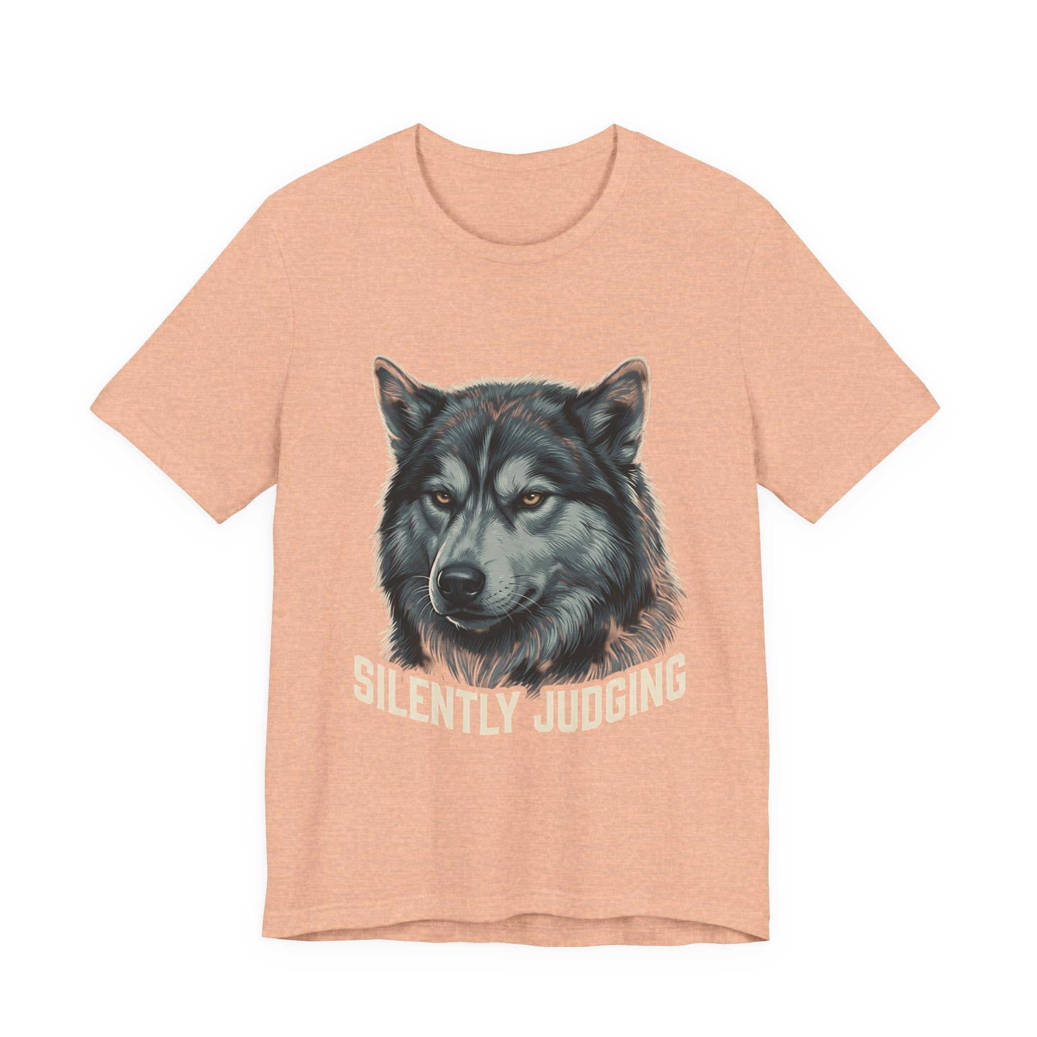 Silently Judging Wolf Graphic Tee – Funny Introvert Aesthetic Unisex Bella Canvas T-Shirt
