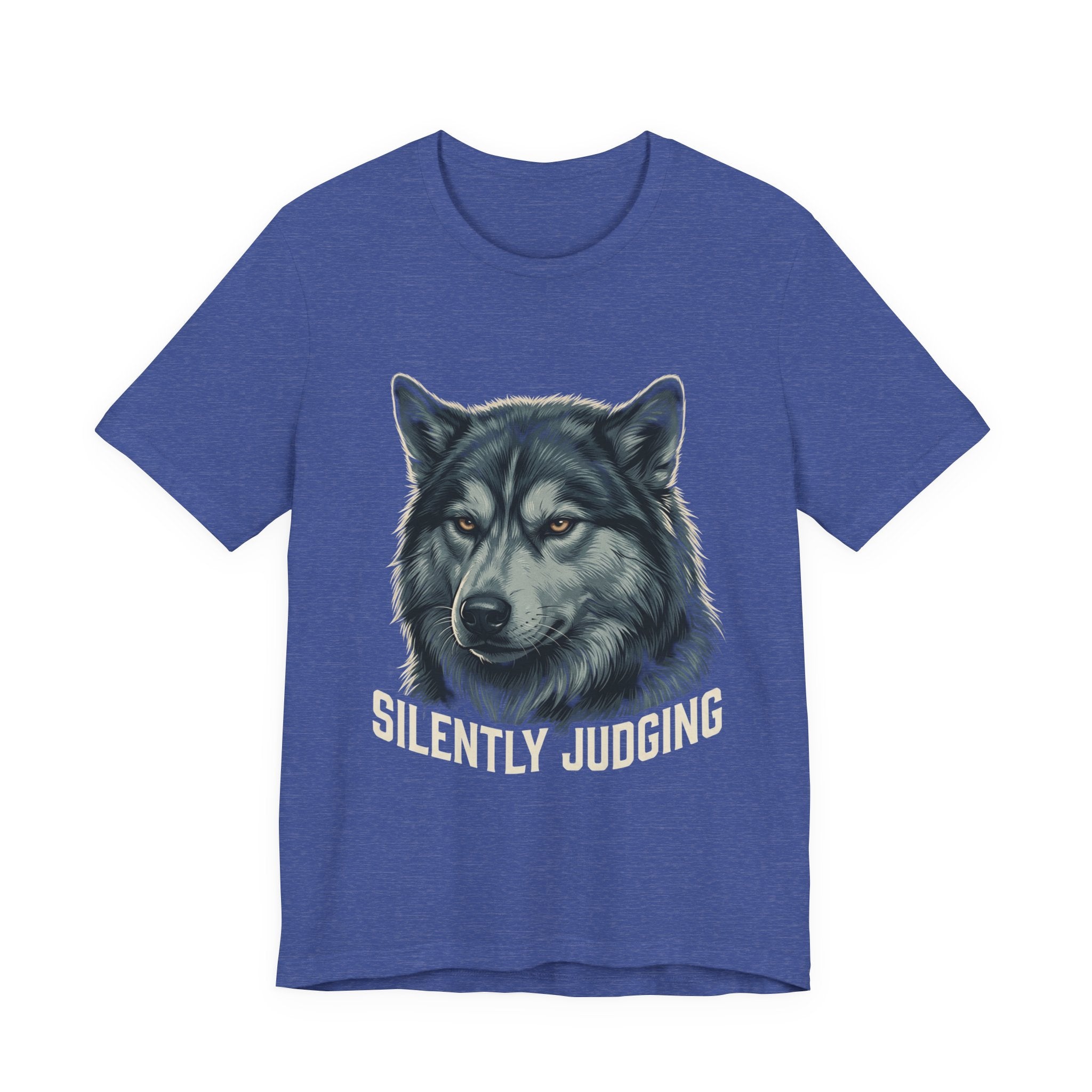 Silently Judging Wolf Graphic Tee – Funny Introvert Aesthetic Unisex Bella Canvas T-Shirt