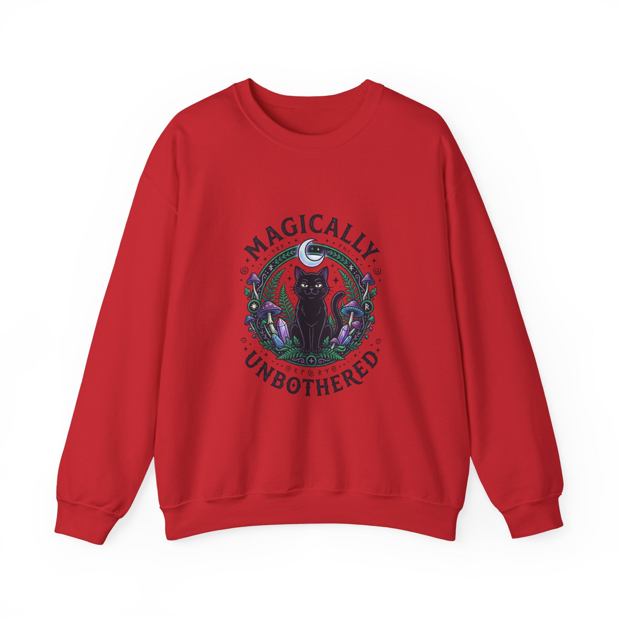 Magically Unbothered Cat Crewneck Sweatshirt | witchy goblincore celestial