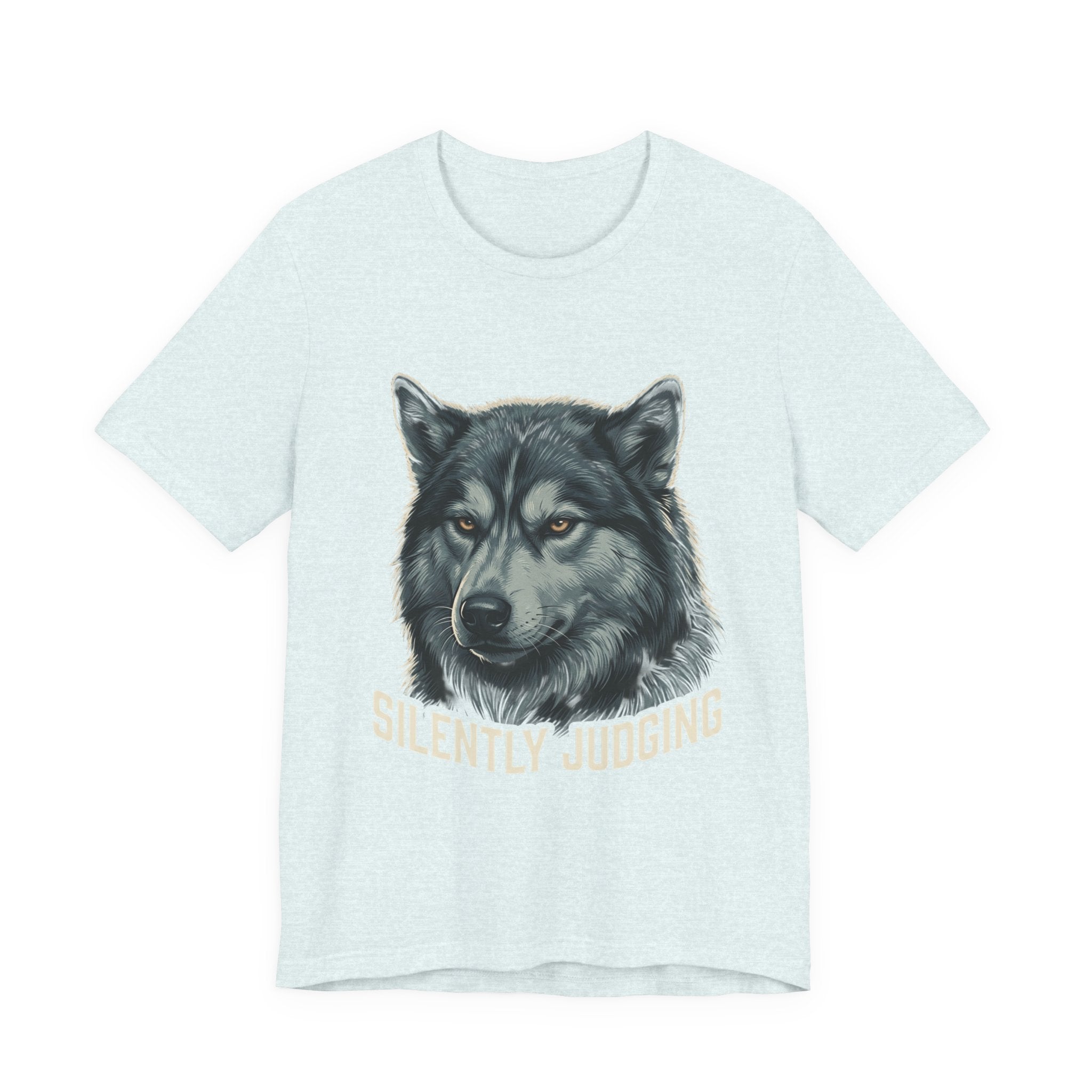 Silently Judging Wolf Graphic Tee – Funny Introvert Aesthetic Unisex Bella Canvas T-Shirt