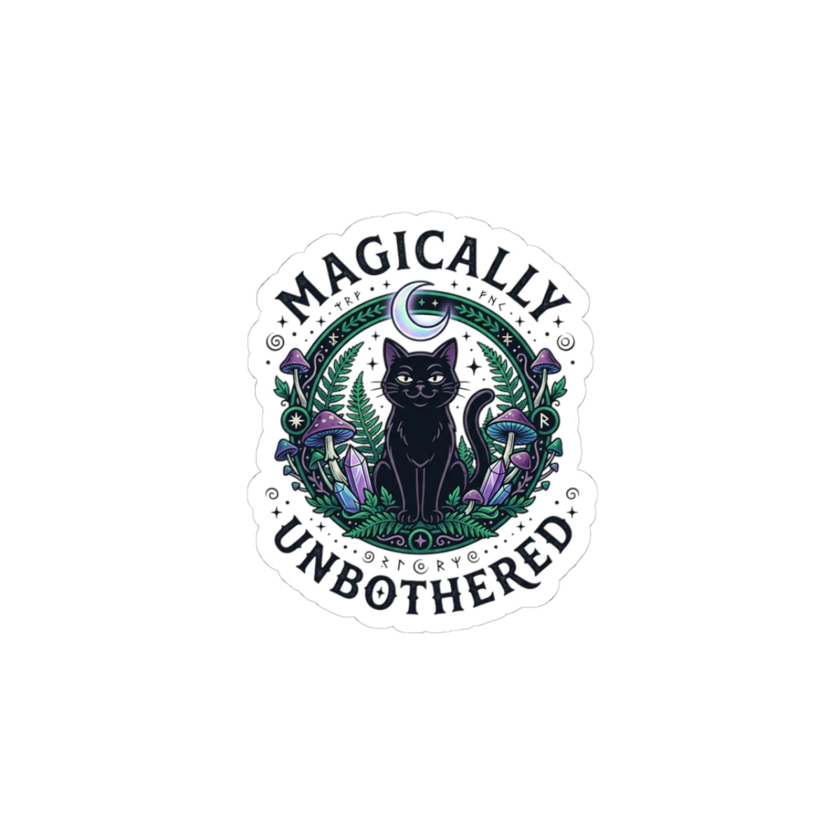 Magically Unbothered Cat Kiss-Cut Stickers | witchy, goblincore