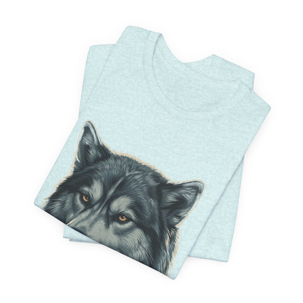 Silently Judging Wolf Graphic Tee – Funny Introvert Aesthetic Unisex Bella Canvas T-Shirt