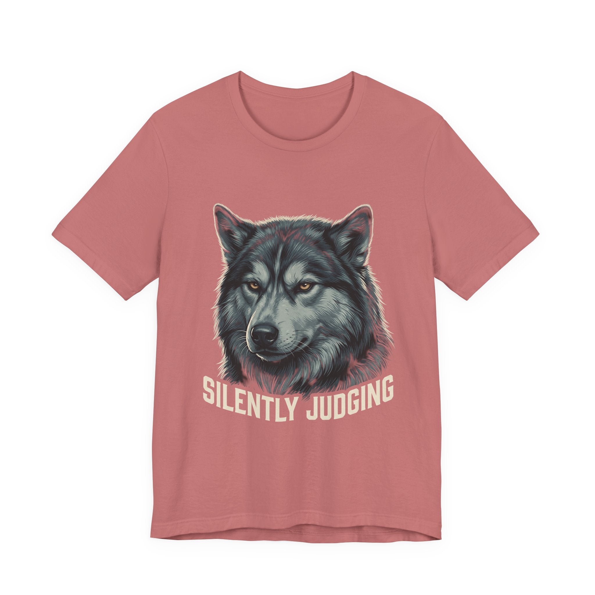 Silently Judging Wolf Graphic Tee – Funny Introvert Aesthetic Unisex Bella Canvas T-Shirt