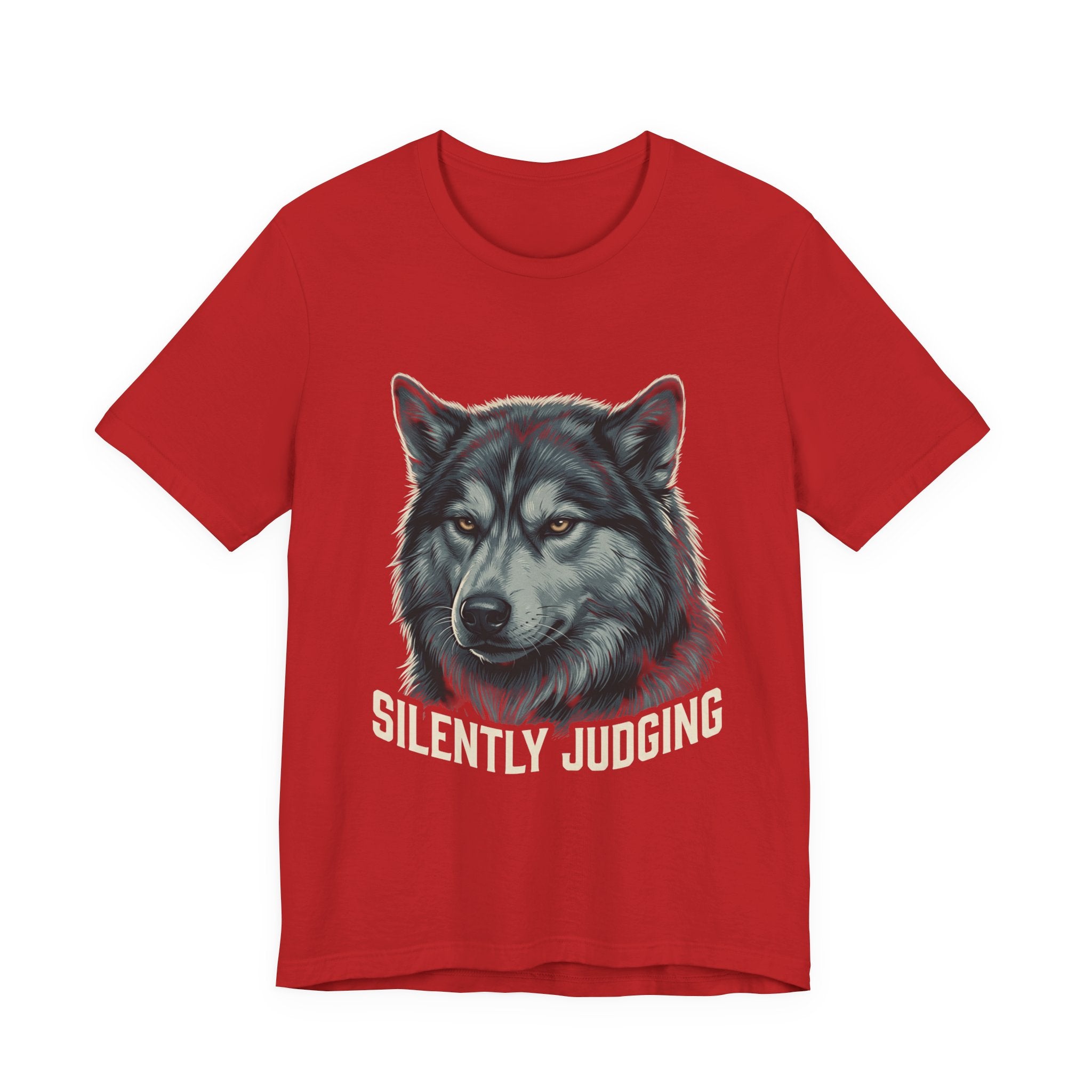 Silently Judging Wolf Graphic Tee – Funny Introvert Aesthetic Unisex Bella Canvas T-Shirt