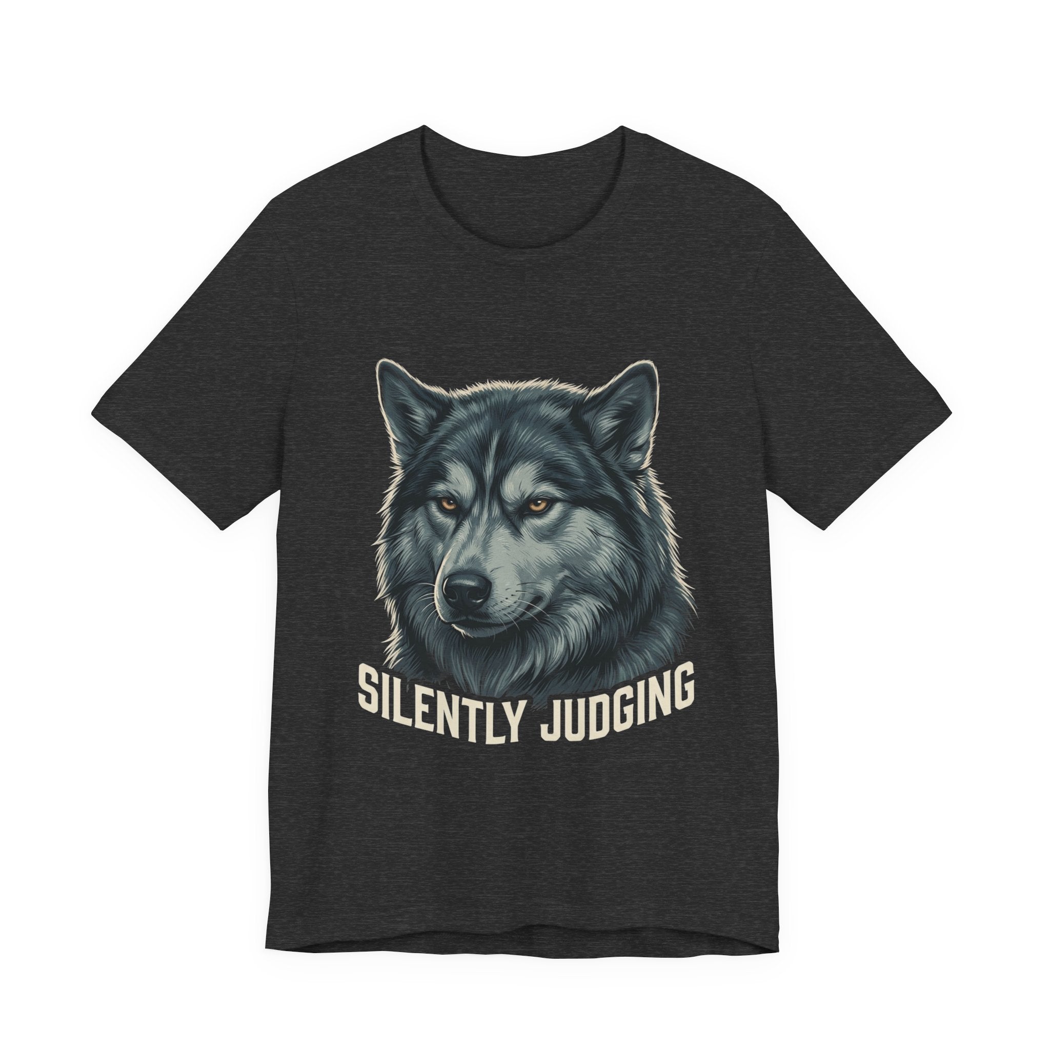 Silently Judging Wolf Graphic Tee – Funny Introvert Aesthetic Unisex Bella Canvas T-Shirt