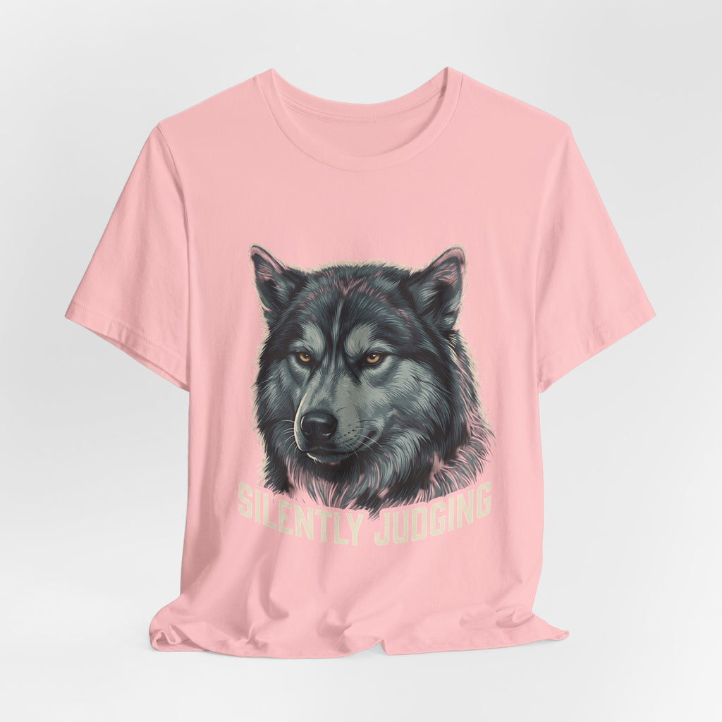 Silently Judging Wolf Graphic Tee – Funny Introvert Aesthetic Unisex Bella Canvas T-Shirt